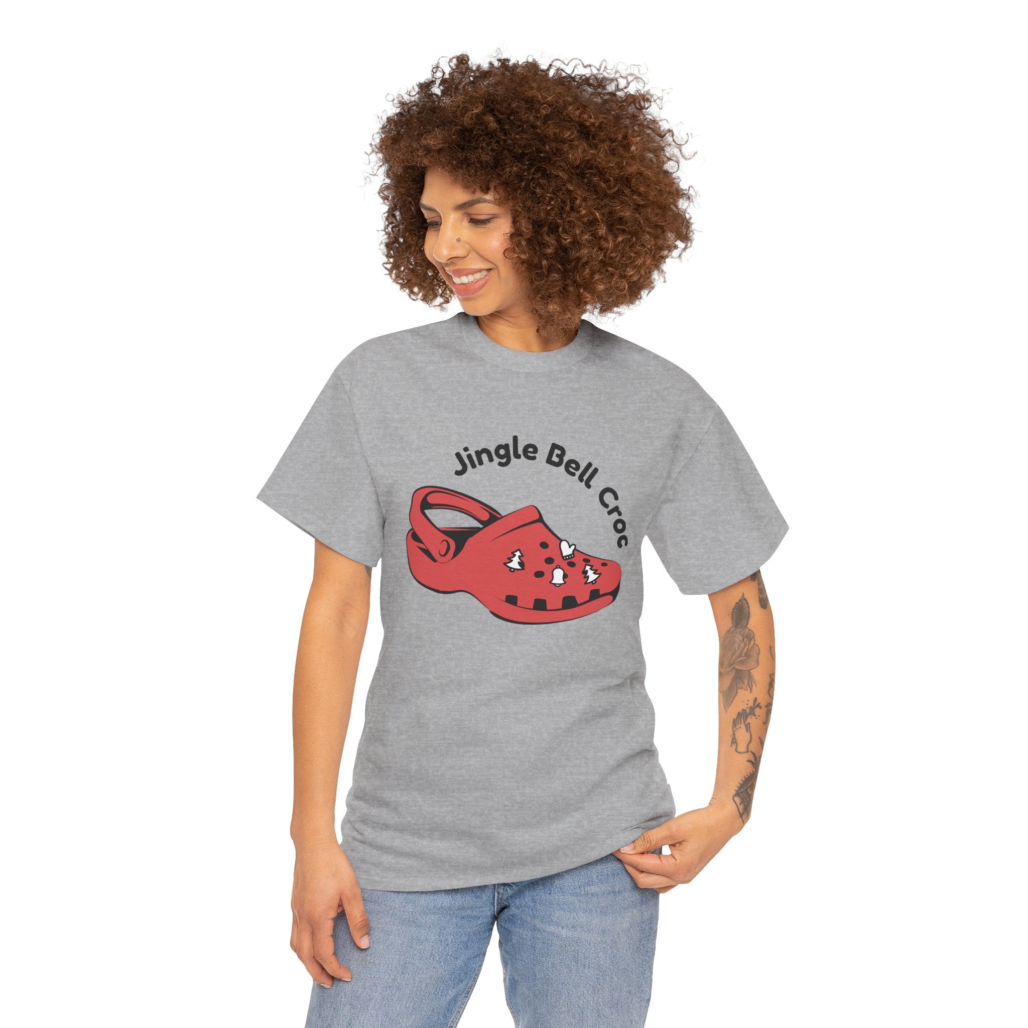 Funny Christmas Holiday Jingle Bell Croc Unisex Tee T-Shirt