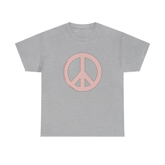 Cute Retro Pink Peace Sign Unisex Graphic Novelty Shirt Tee