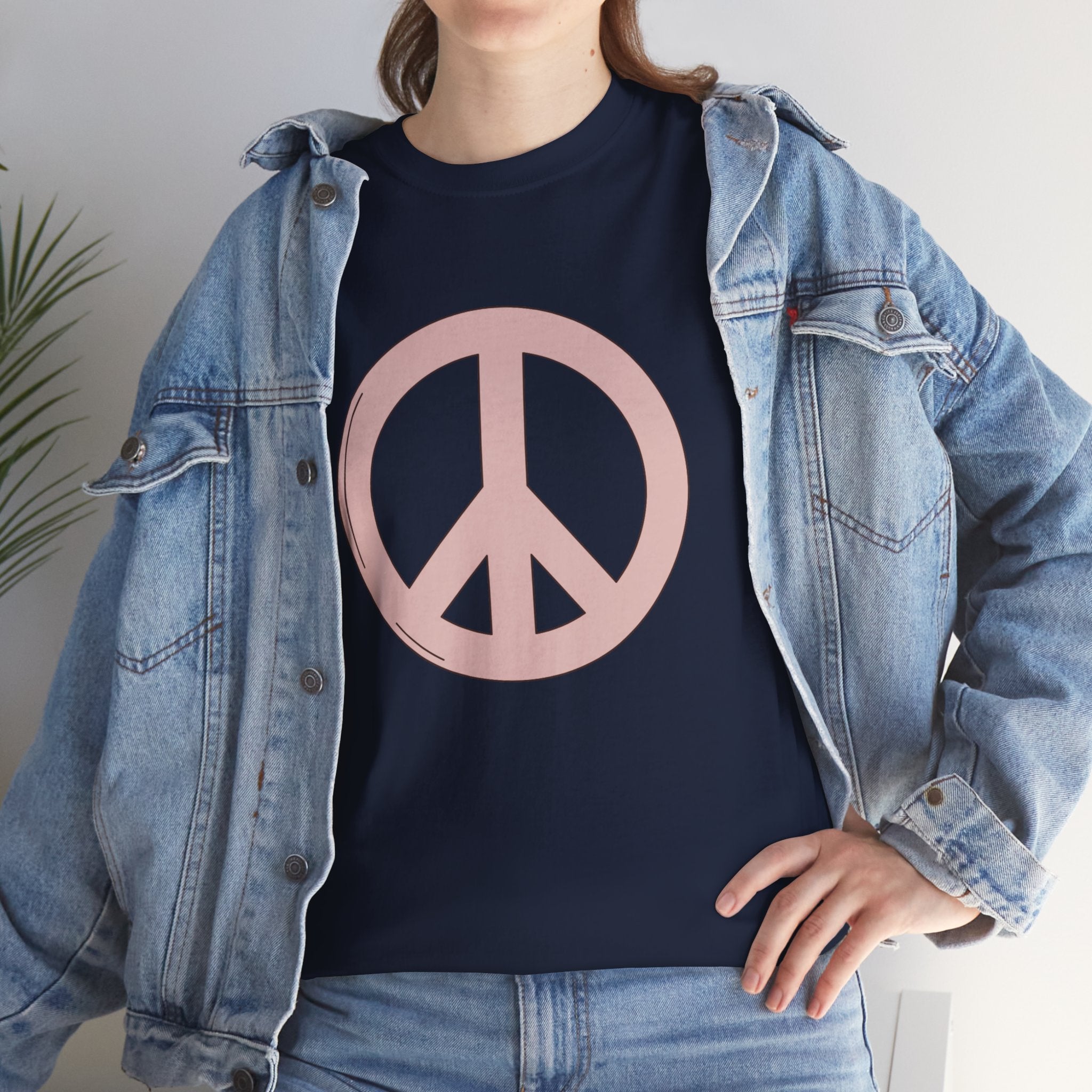 Cute Retro Pink Peace Sign Unisex Graphic Novelty Shirt Tee