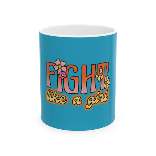 Cute Fight Like A Girl Boho Vintage Feminism Feminist Quote Coffee Mug