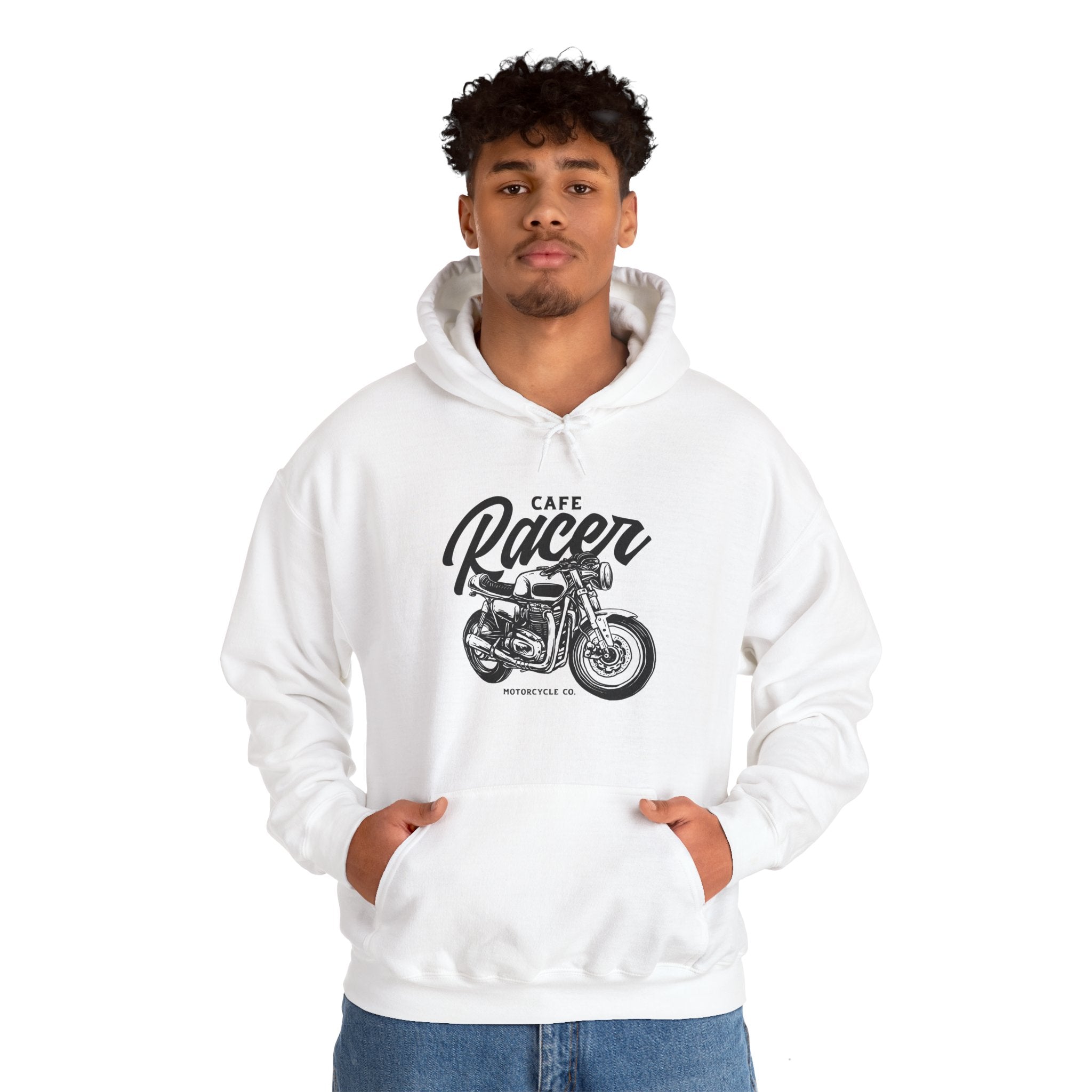 Cafe Racer Motorcycle Vintage Distressed Unisex Hoodie