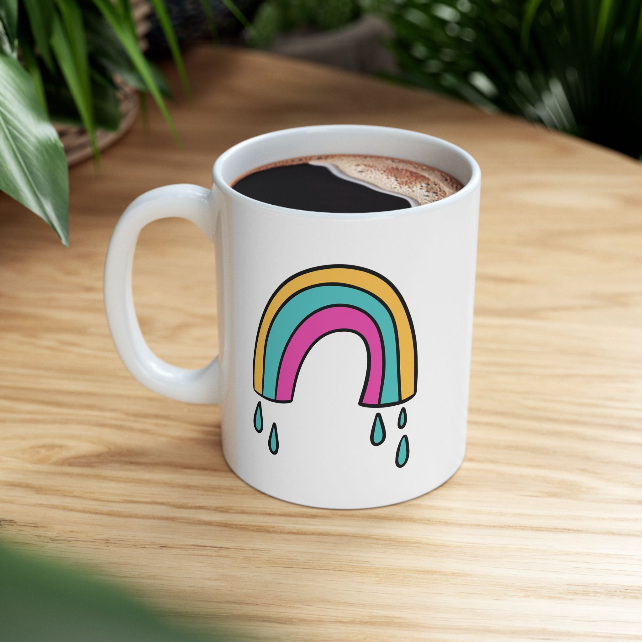 Cute Rainbow Boho Ceramic Coffee Mug