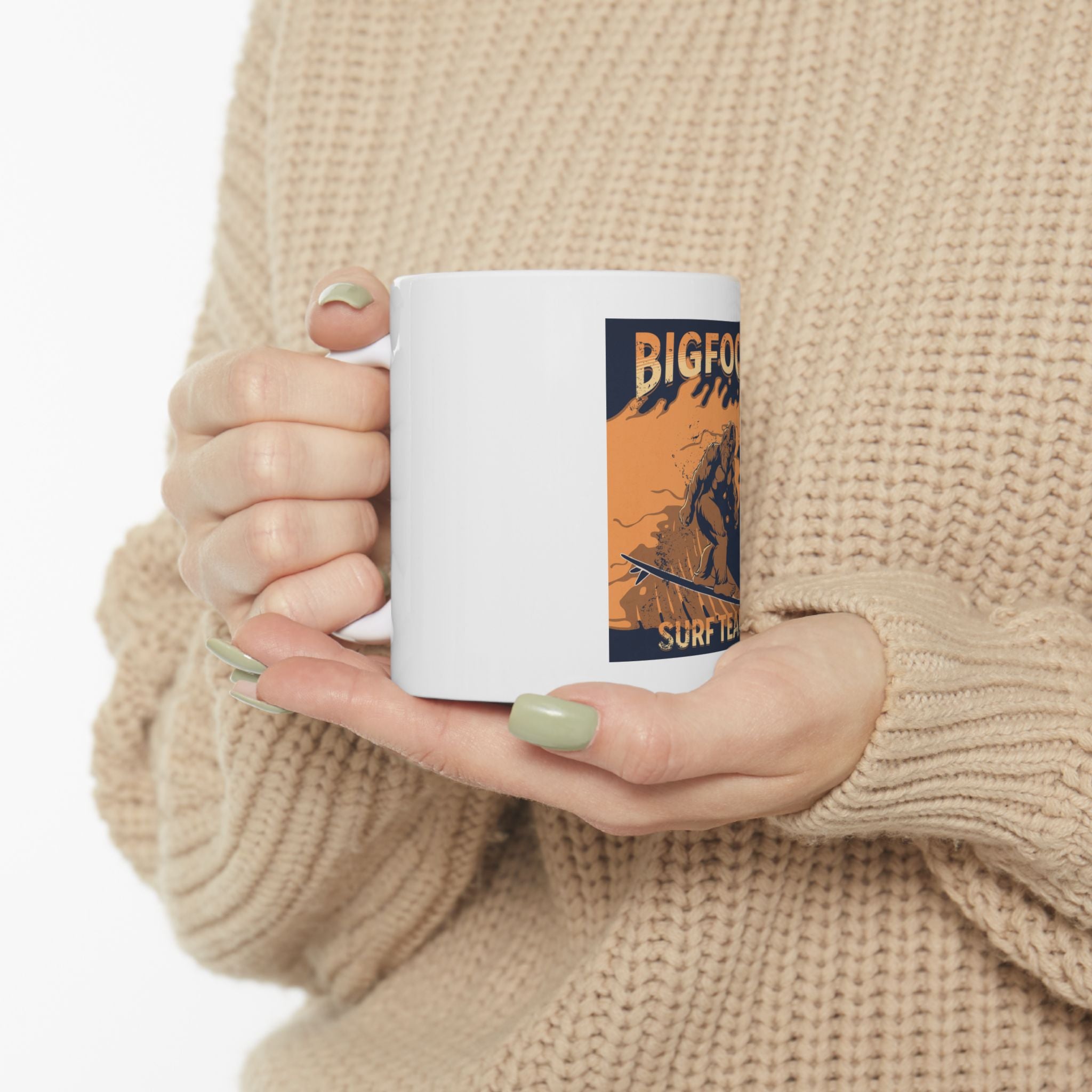 Bigfoot Surf Team Graphic Novelty Ceramic Coffee Mug