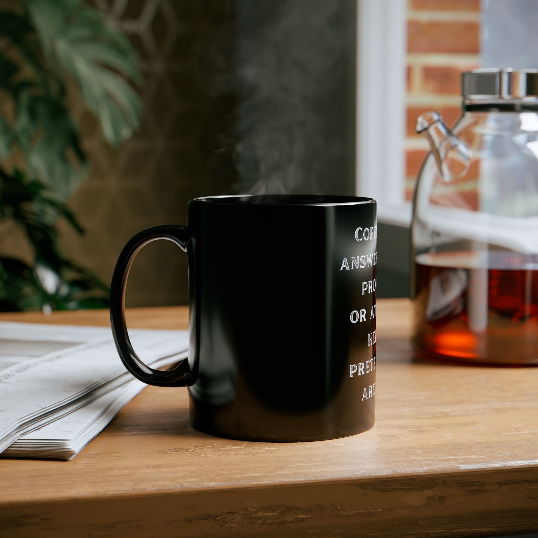 Coffee Is The Answer Funny Office Gift Ceramic Black Coffee Mug