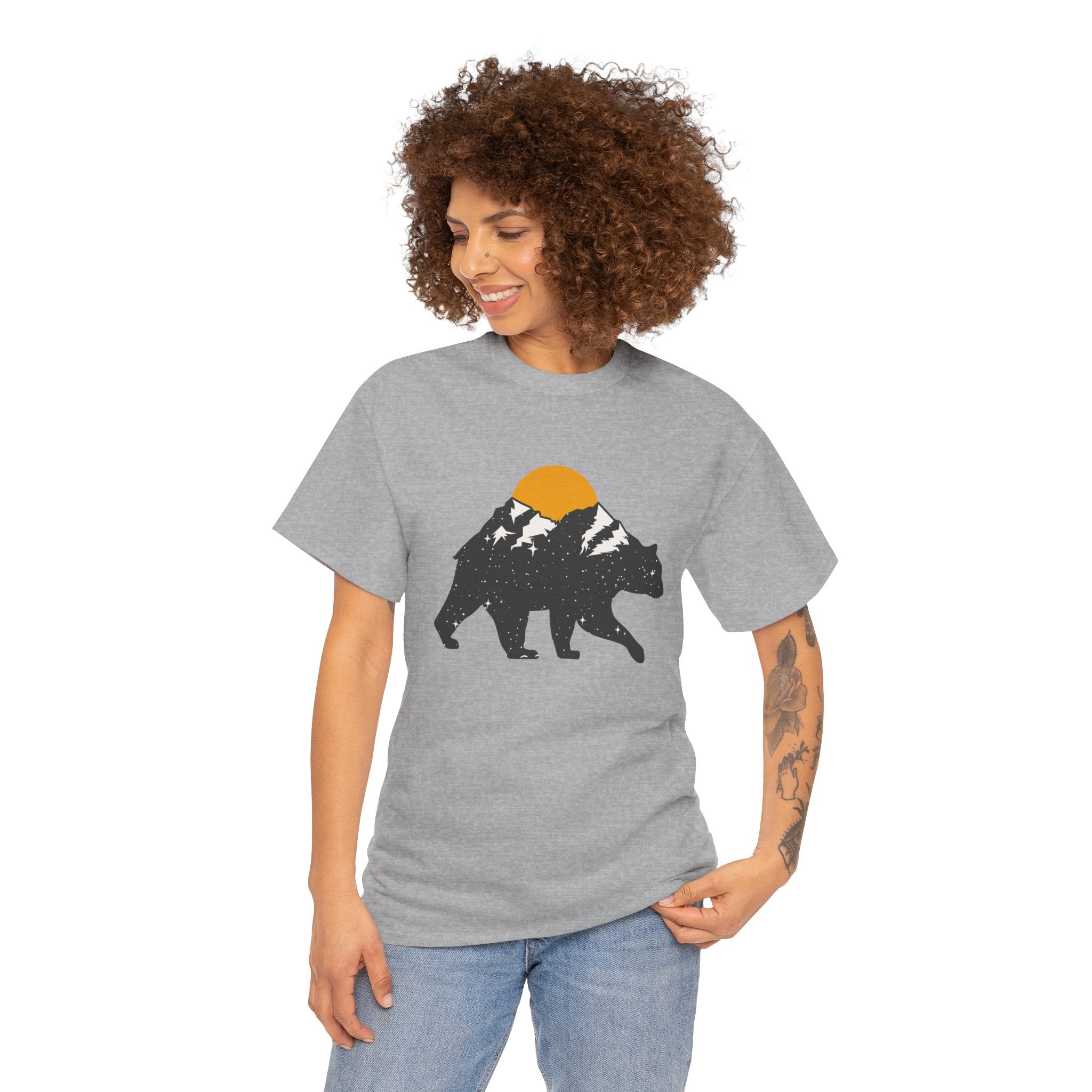 Outdoor Camping Mountains Bear Unisex Graphic Novelty Shirt Tee