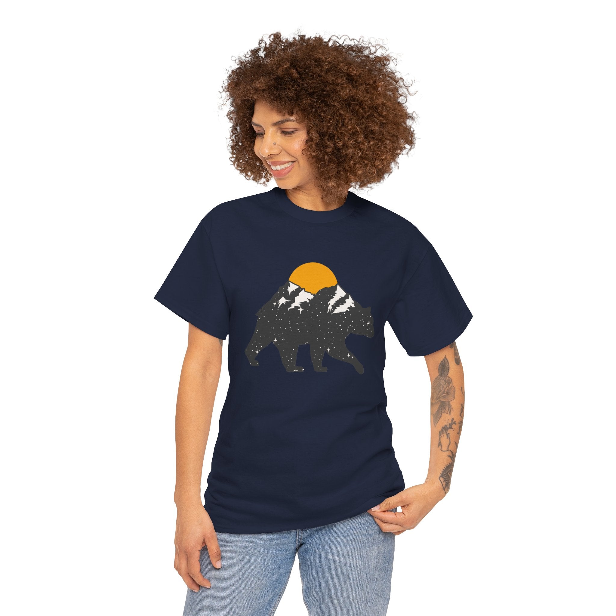 Outdoor Camping Mountains Bear Unisex Graphic Novelty Shirt Tee