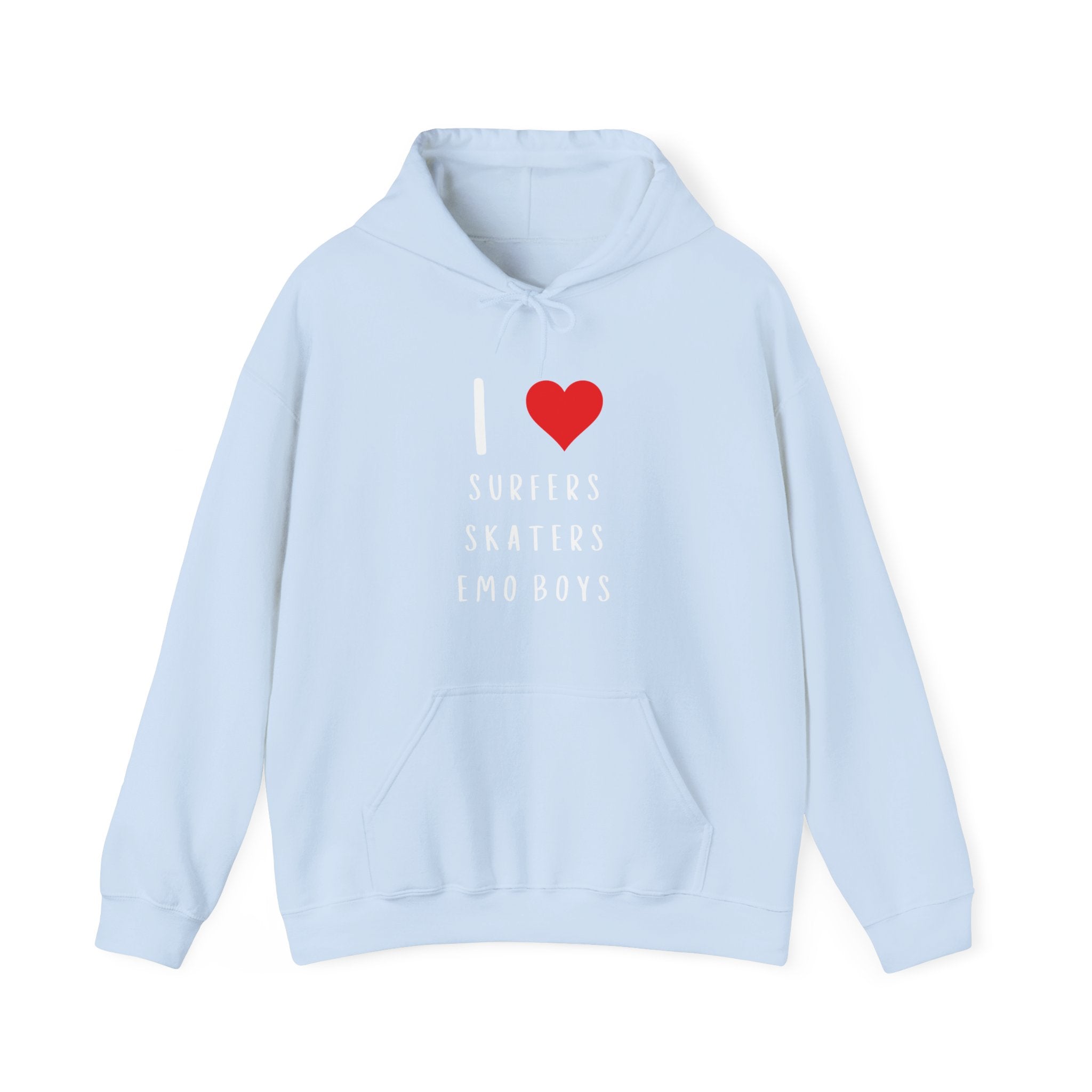 Funny Women's I Love Surfers Skaters Emo Boys Graphic Novelty Hoodie