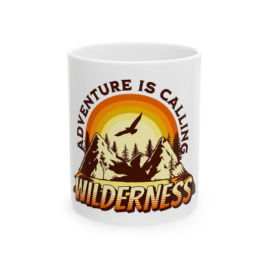 Adventure Camping Outdoor Retro Graphic Novelty Ceramic Coffee Mug