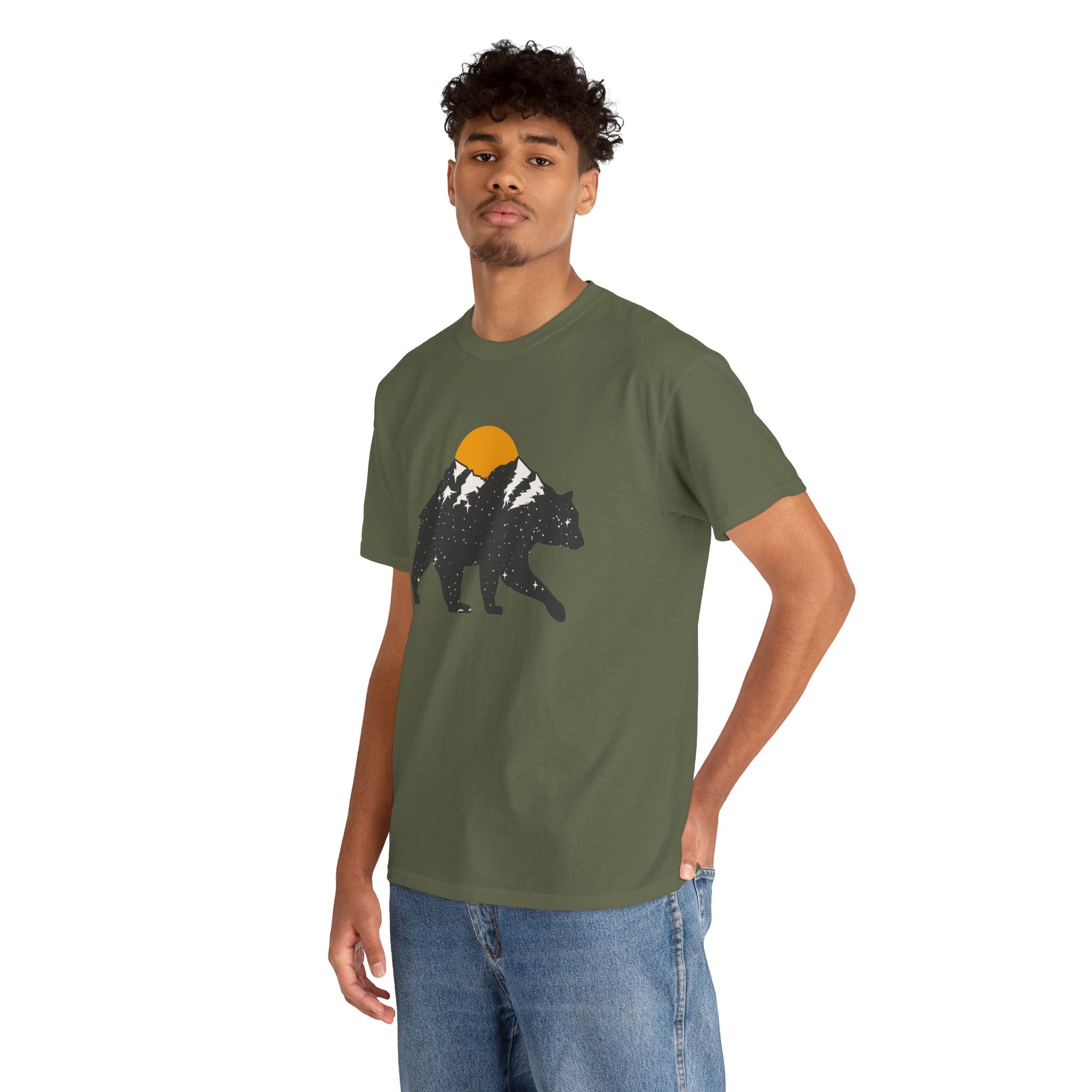 Outdoor Camping Mountains Bear Unisex Graphic Novelty Shirt Tee