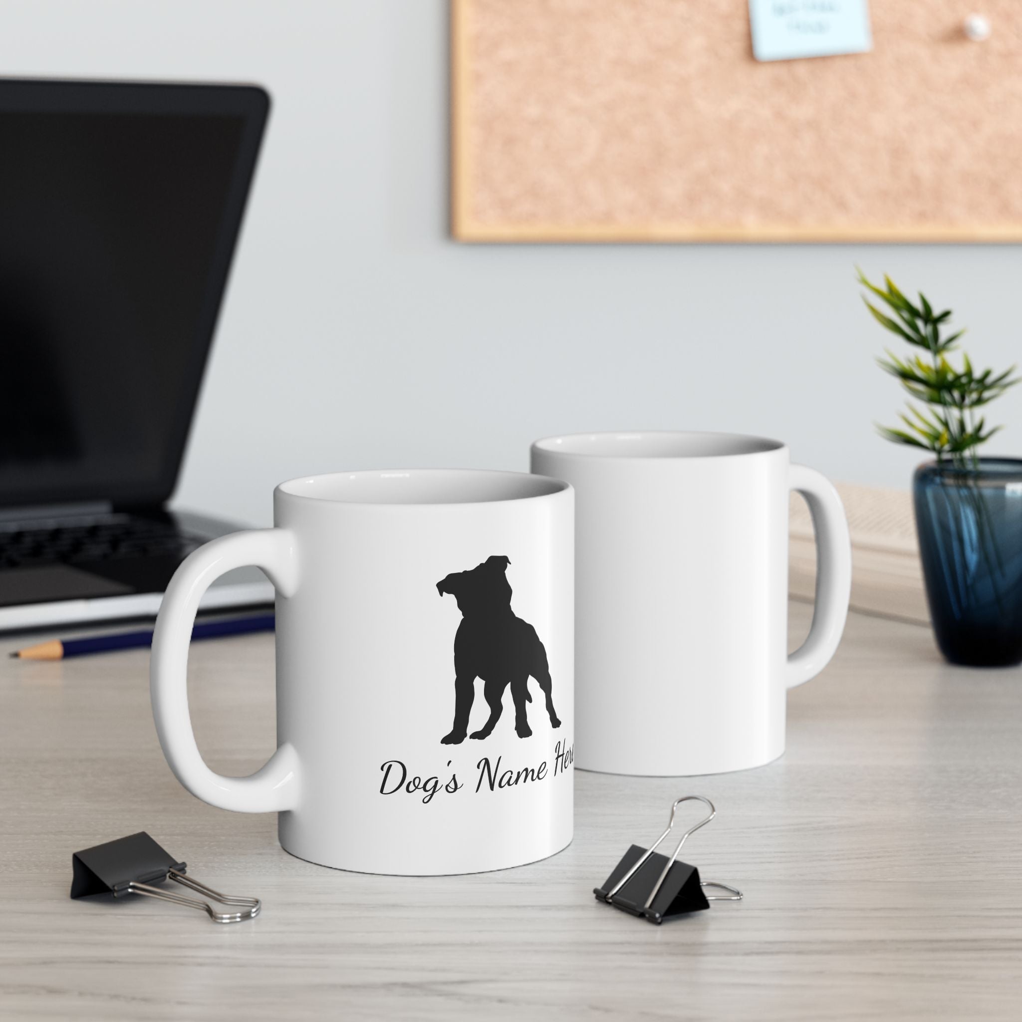 Copy of Custom Pit Bull Dog Paw Puppy Name Ceramic Coffee Mug