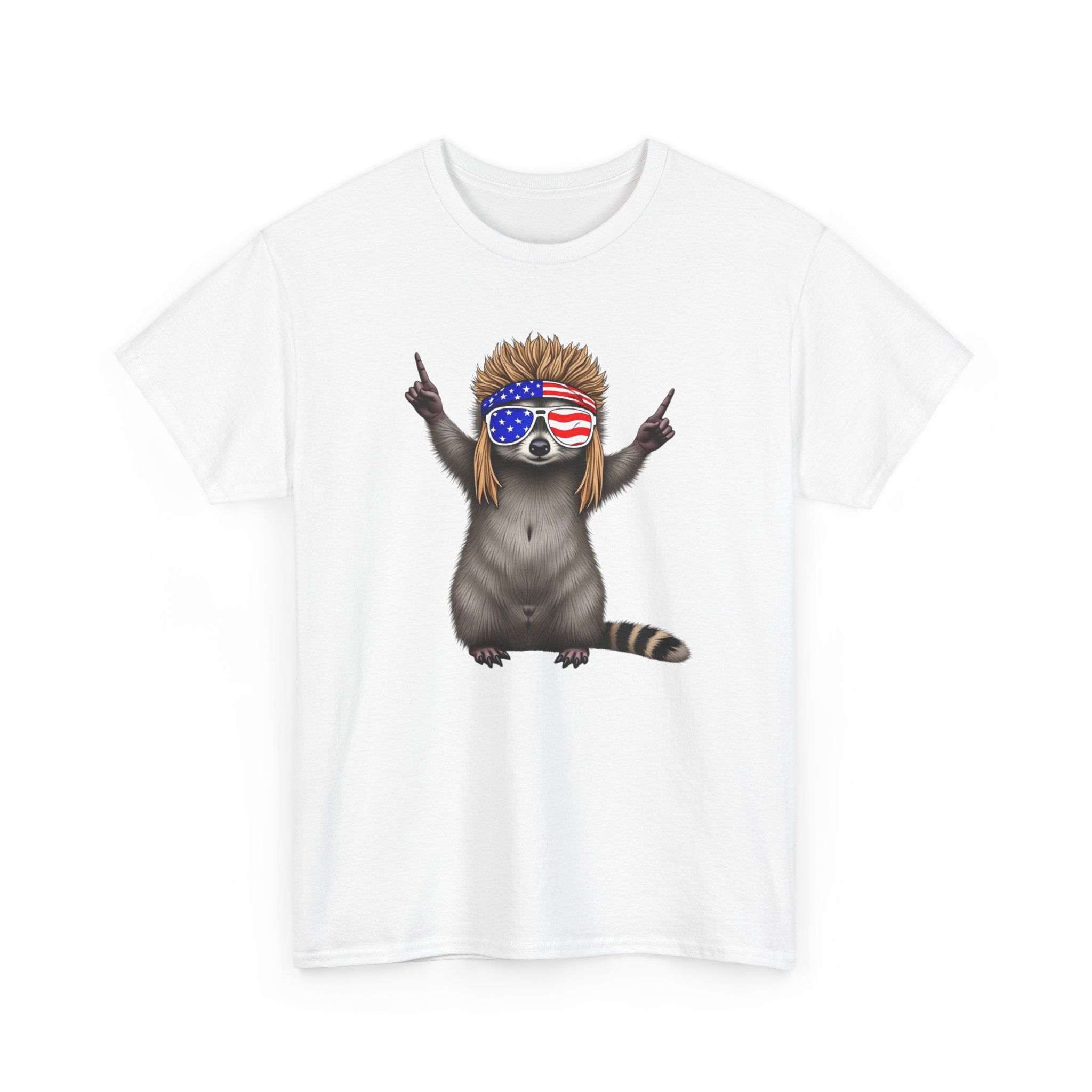 Funny Racoon Patriotic America Tee, Animal Graphic Shirt, 4th of July Unisex