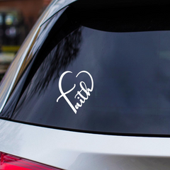 Faith Heart Christian Religious Vinyl Decal Sticker