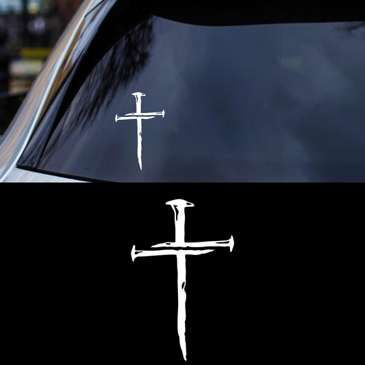 Cross of Nails Faith Christian Religious 4" Vinyl Decal Sticker