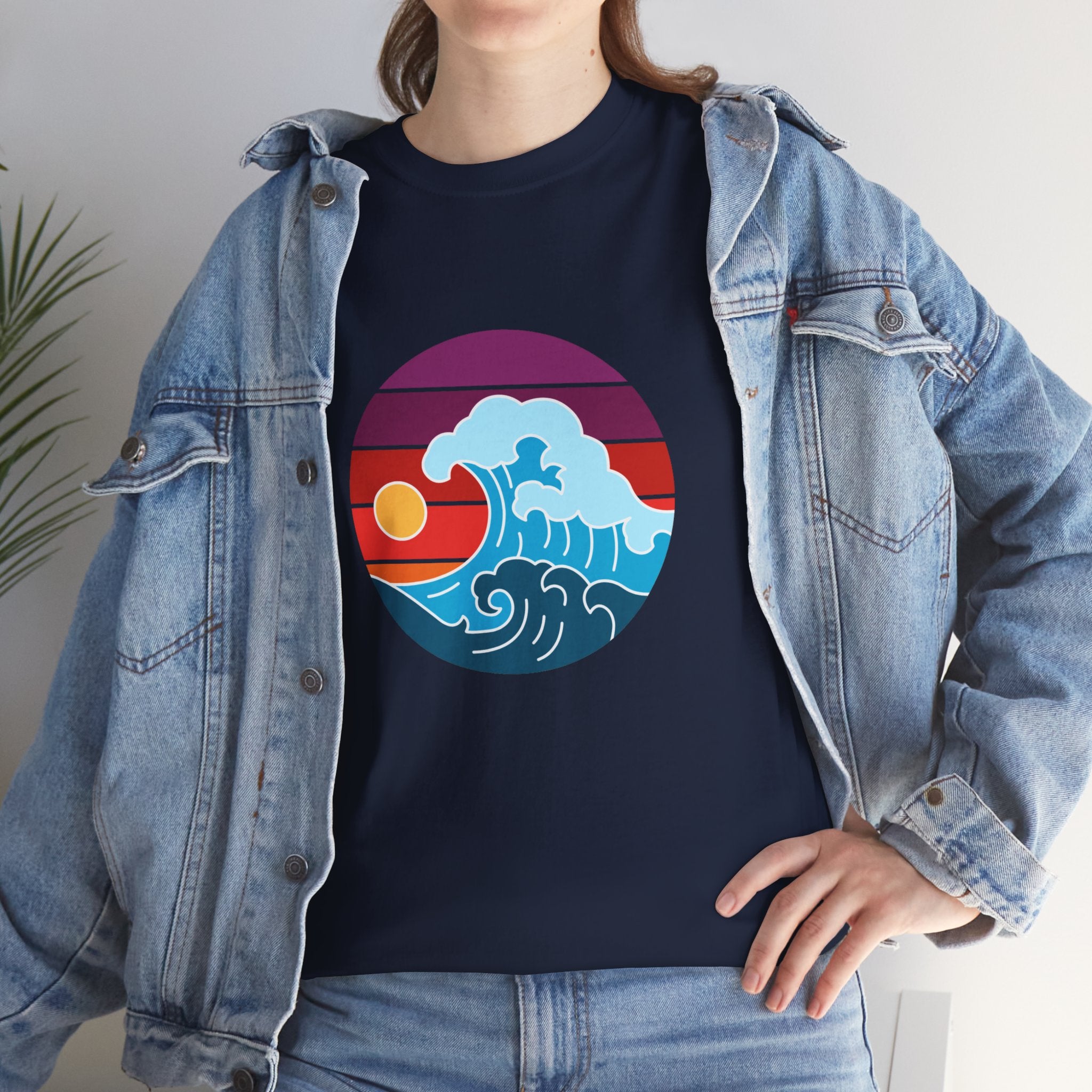 Wave Sunset Ocean Unisex Graphic Novelty Shirt Tee