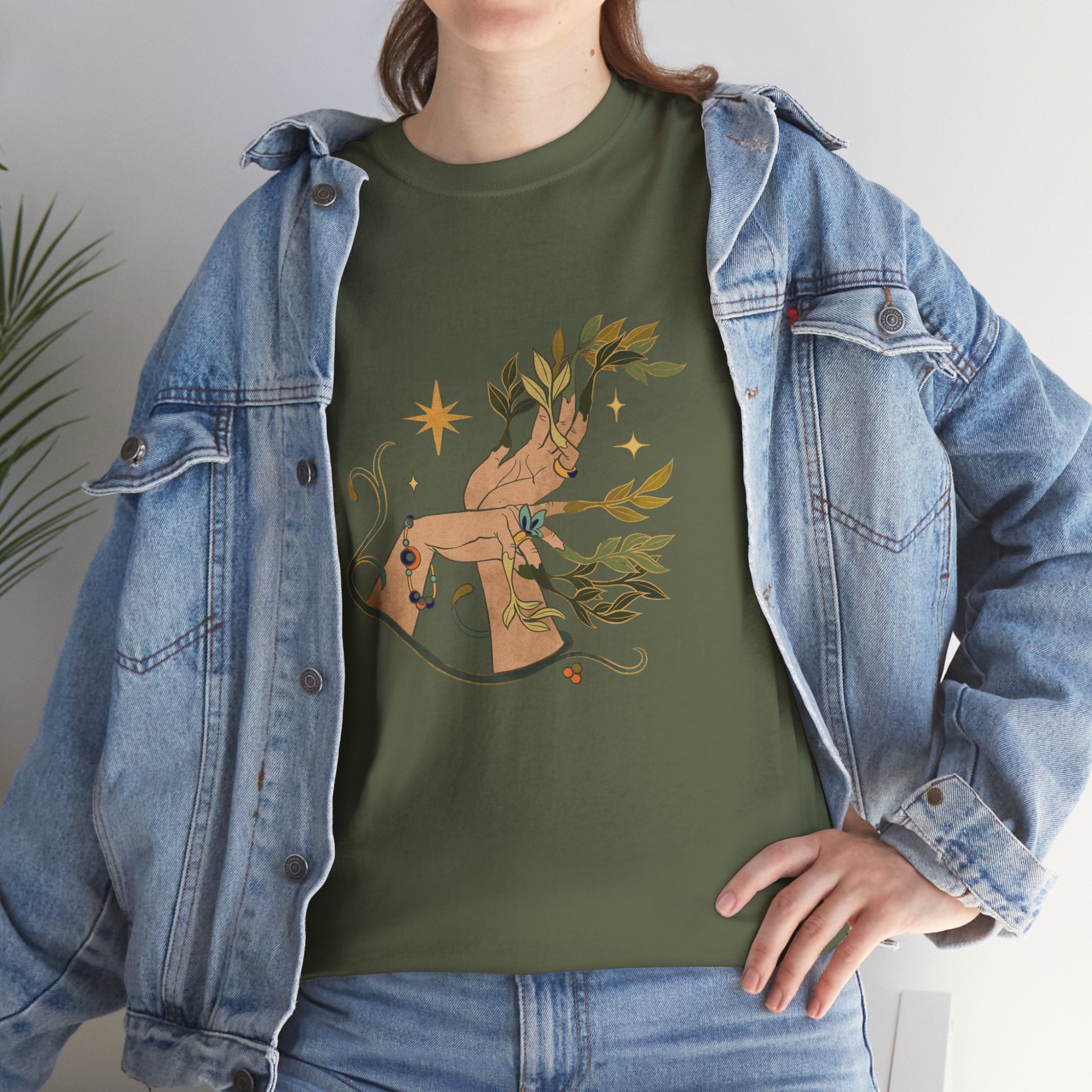 Bohohemian Plant Hands Unisex Graphic Novelty Shirt Tee