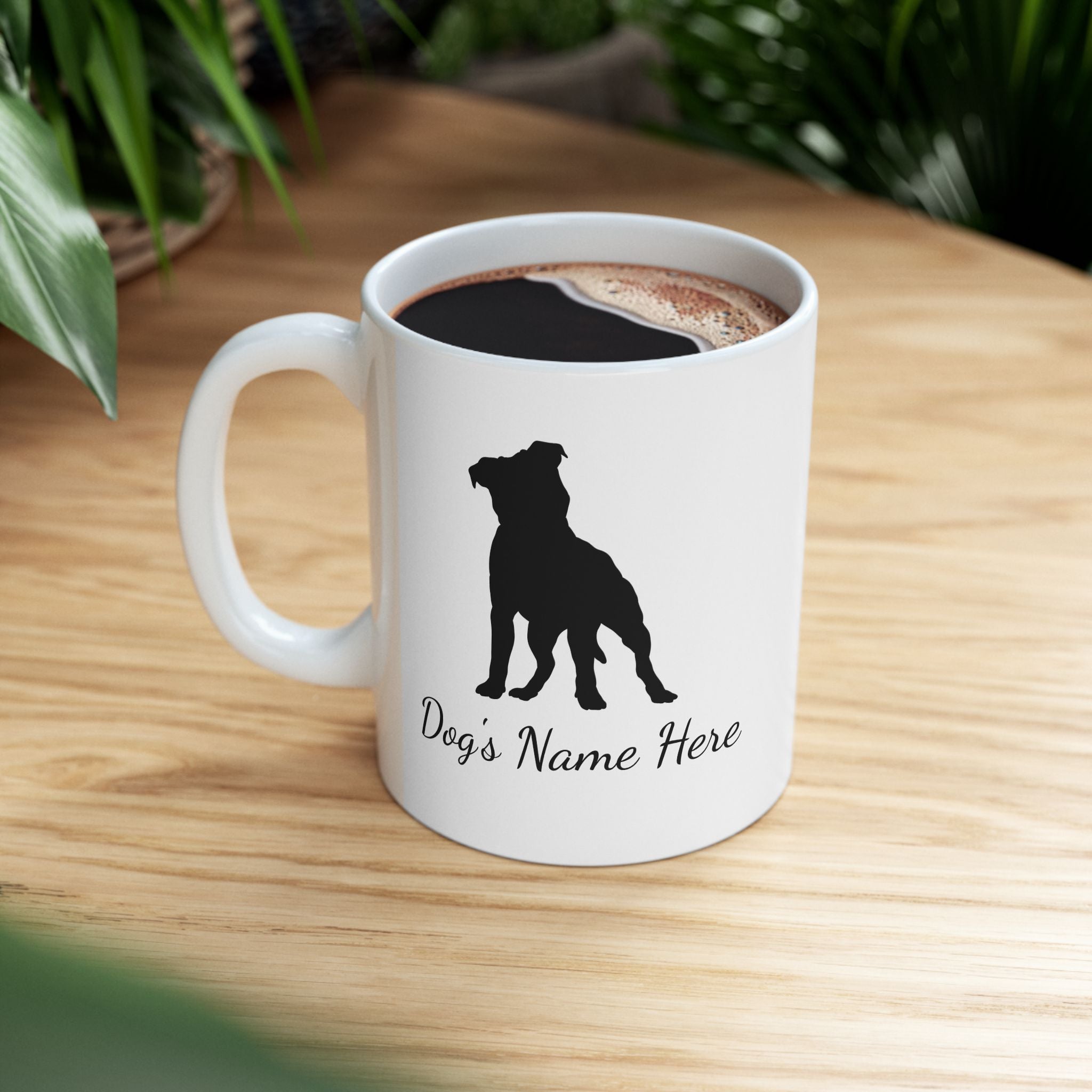 Copy of Custom Pit Bull Dog Paw Puppy Name Ceramic Coffee Mug