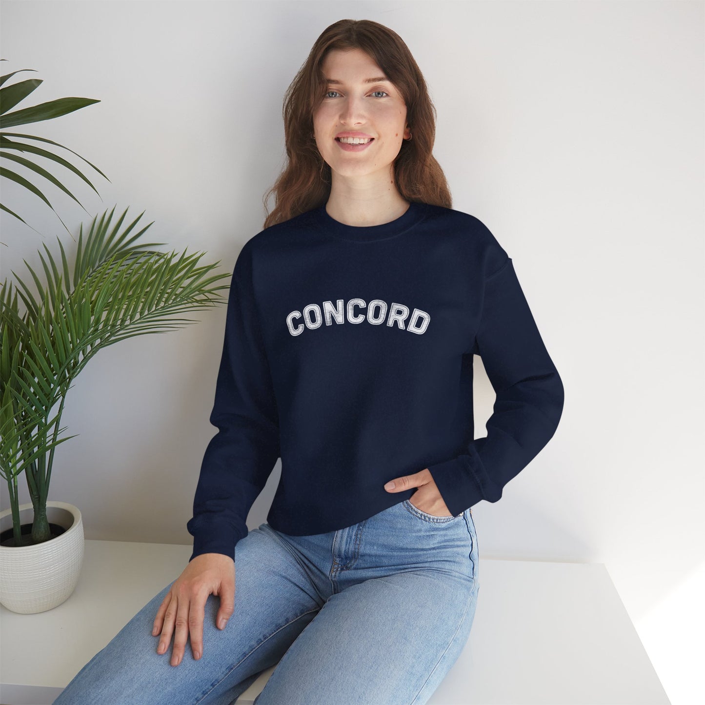 Concord North Carolina NC Curved Crewneck Sweatshirt