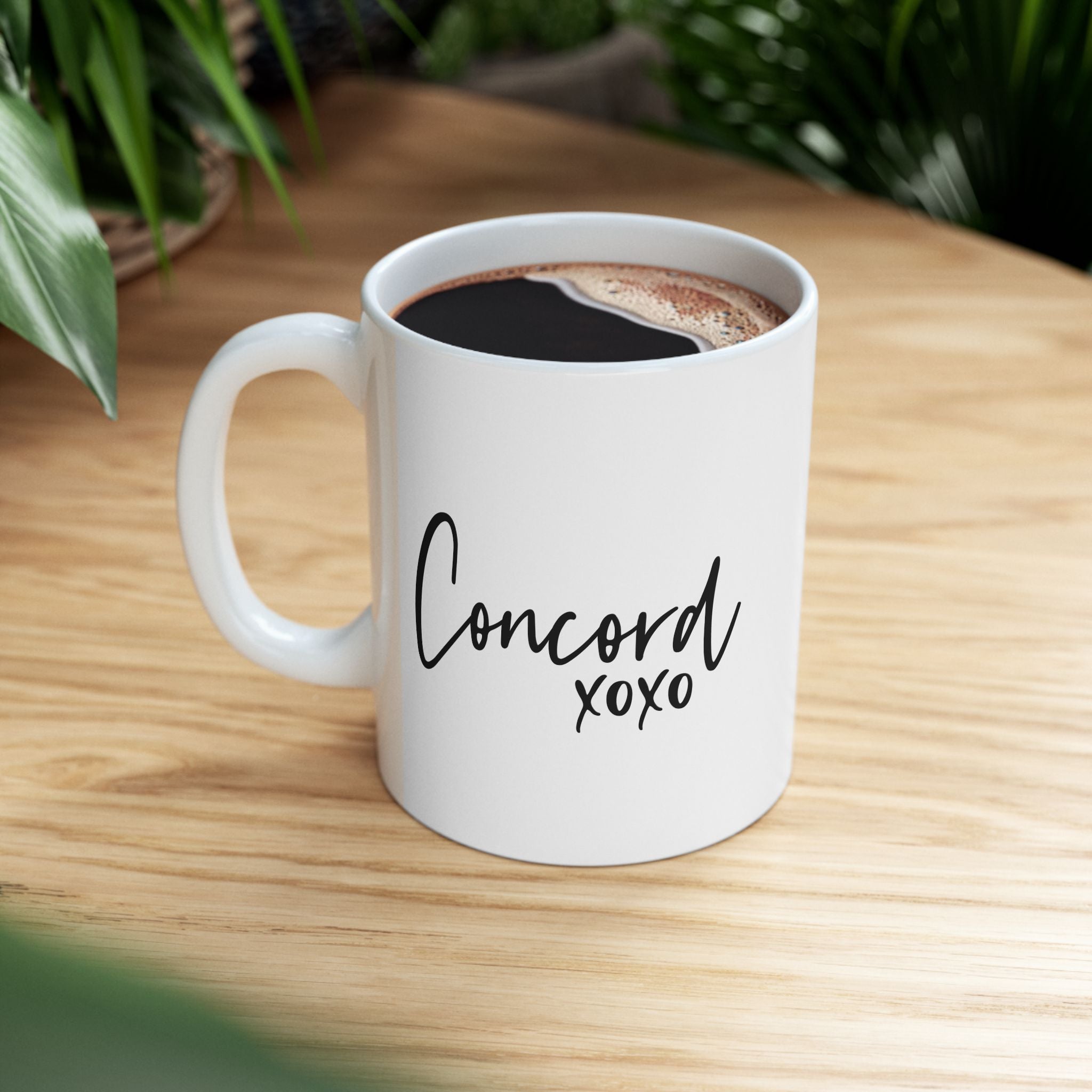 Concord North Carolina NC State Cursive Ceramic Coffee Mug