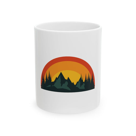 Vintage Retro Sunset Camping Outdoor Ceramic Coffee Mug