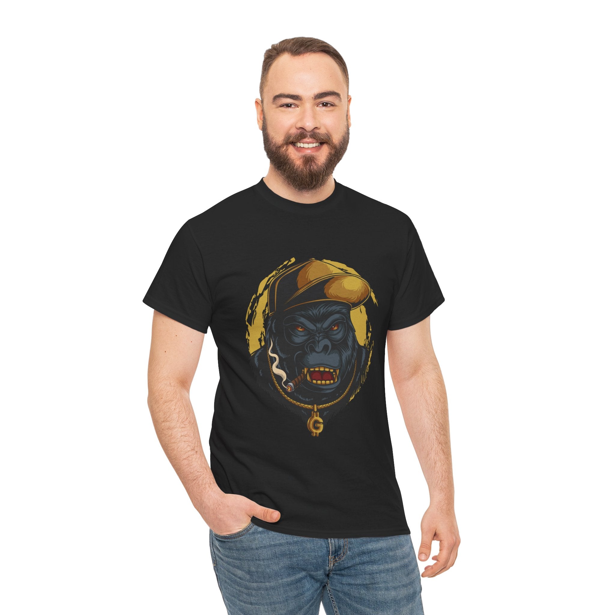 Gorilla Hat Chain Smoking Cigar Ape Unisex T-Shirt