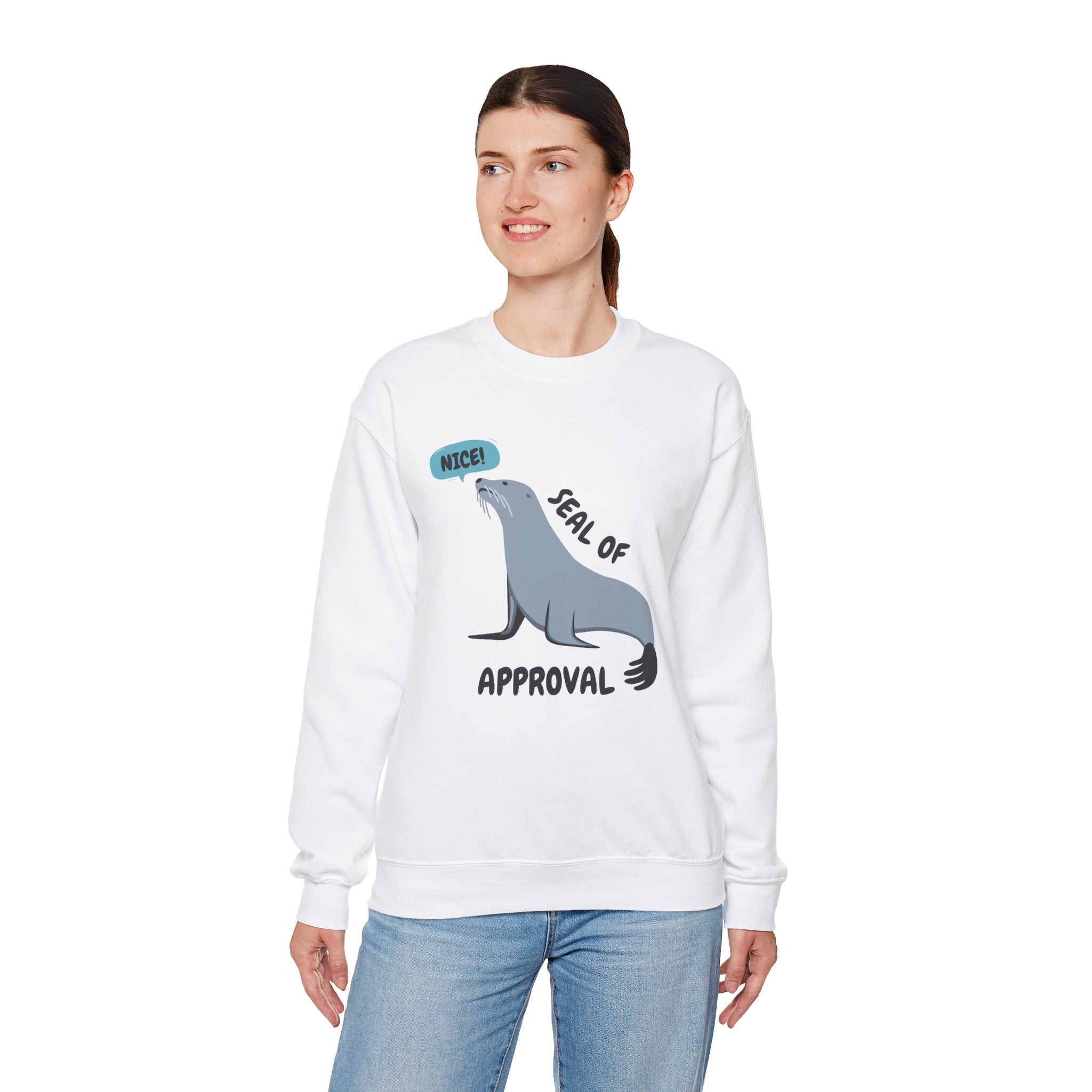 Seal of Approval Funny Meme Cute Crewneck Sweatshirt