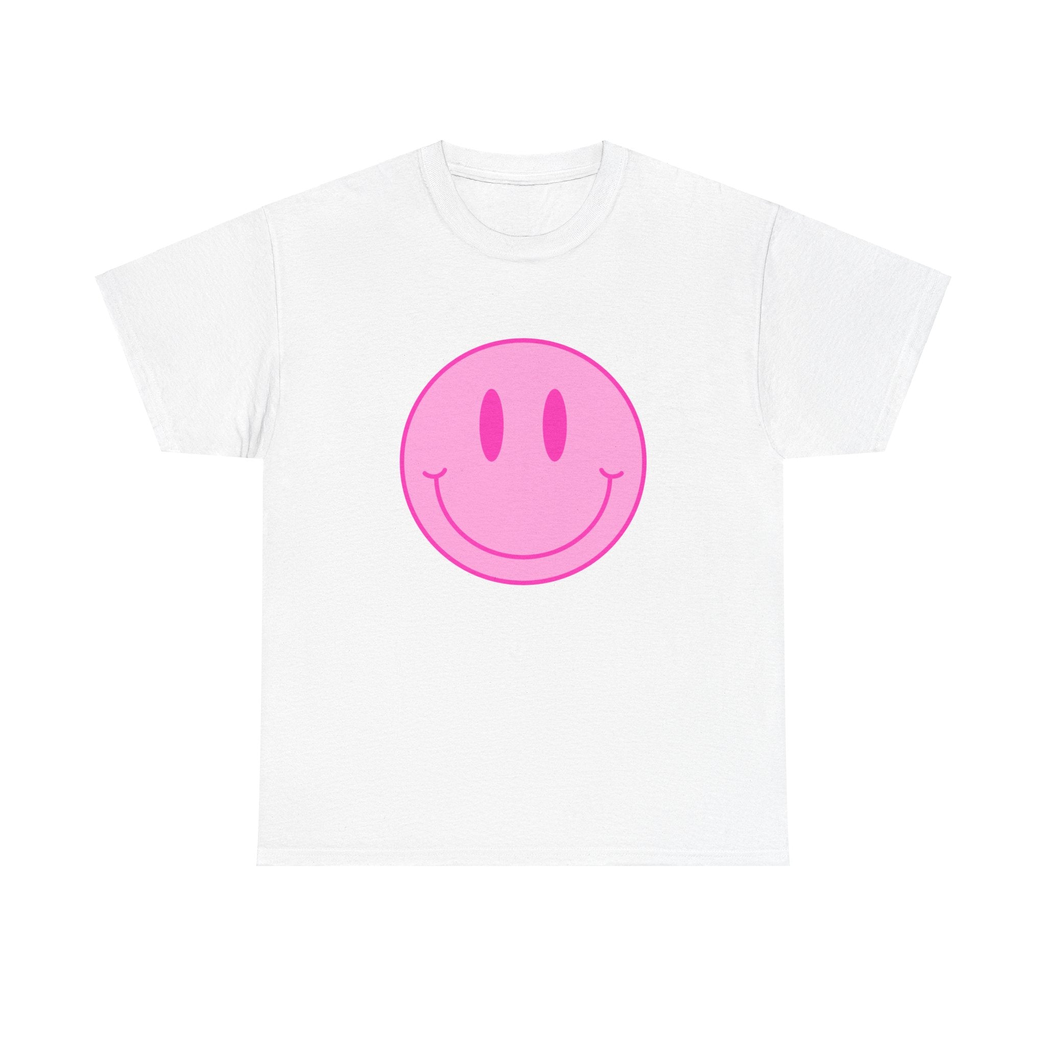 Cute Smile Face Retro Pink Unisex Graphic Novelty Shirt Tee