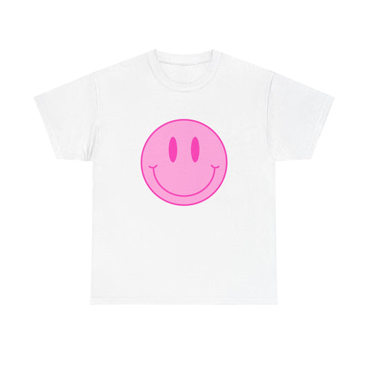 Cute Smile Face Retro Pink Unisex Graphic Novelty Shirt Tee