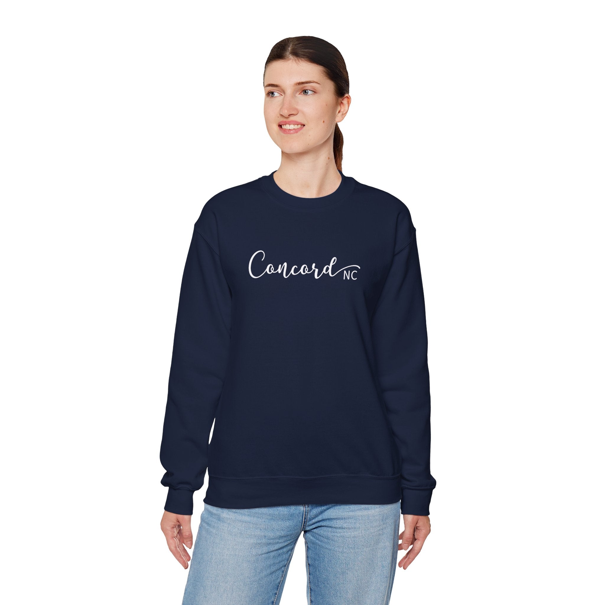 Concord North Carolina NC State Cursive Crewneck Sweatshirt