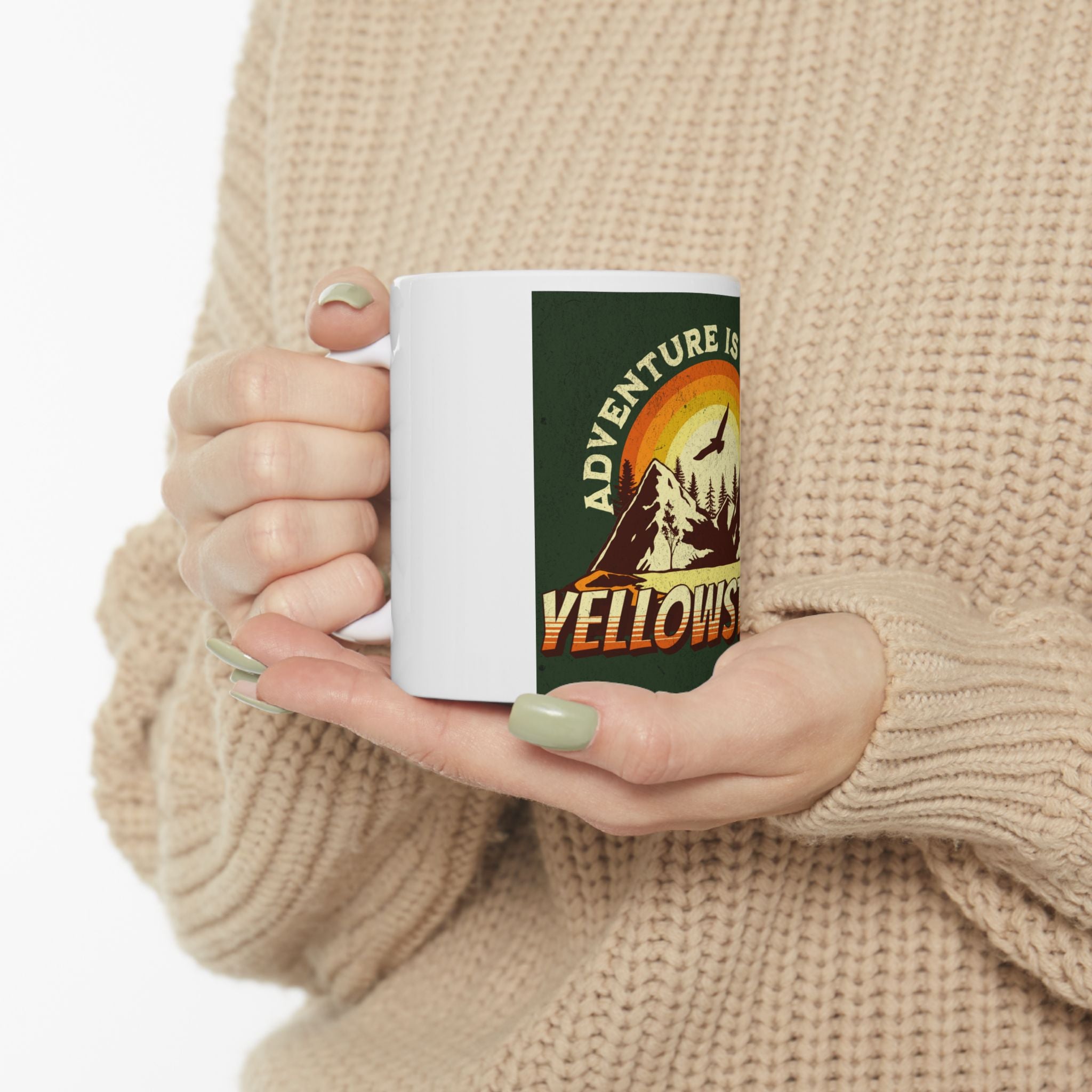 Yellowstone National Park Retro Graphic Novelty Ceramic Coffee Mug