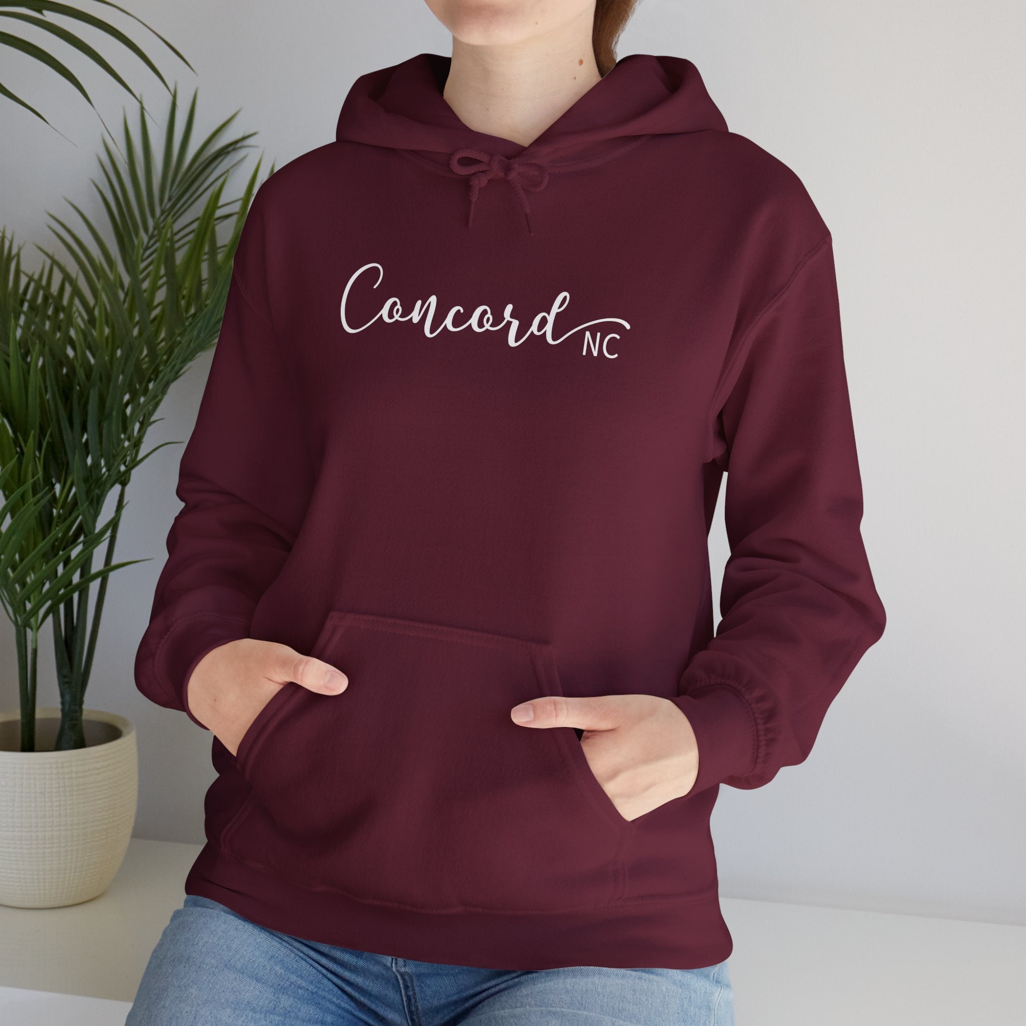 Concord North Carolina NC State Cursive Hoodie