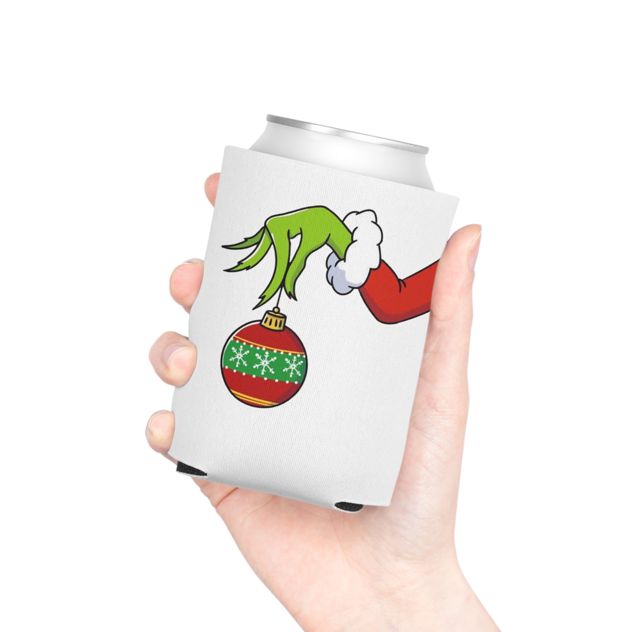 Grinch Ornament Movie Funny Humor Beer Holiday Christmas Can Cooler