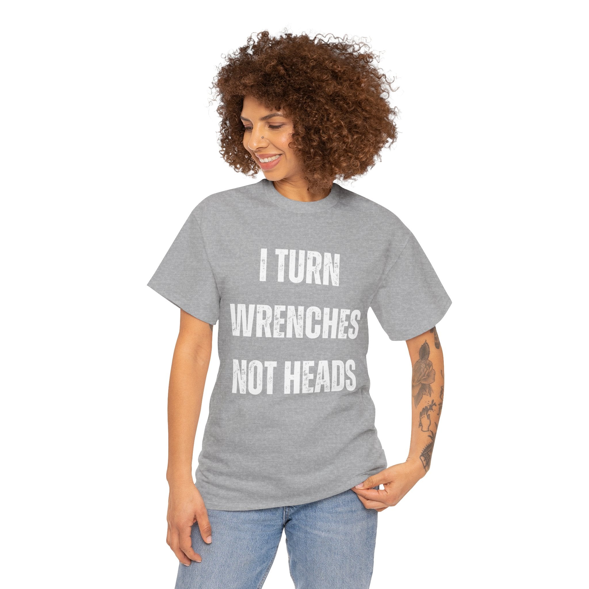 Funny I Turn Wrenches Not Heads Auto Car Mechanic Graphic Novelty Gift T-Shirt