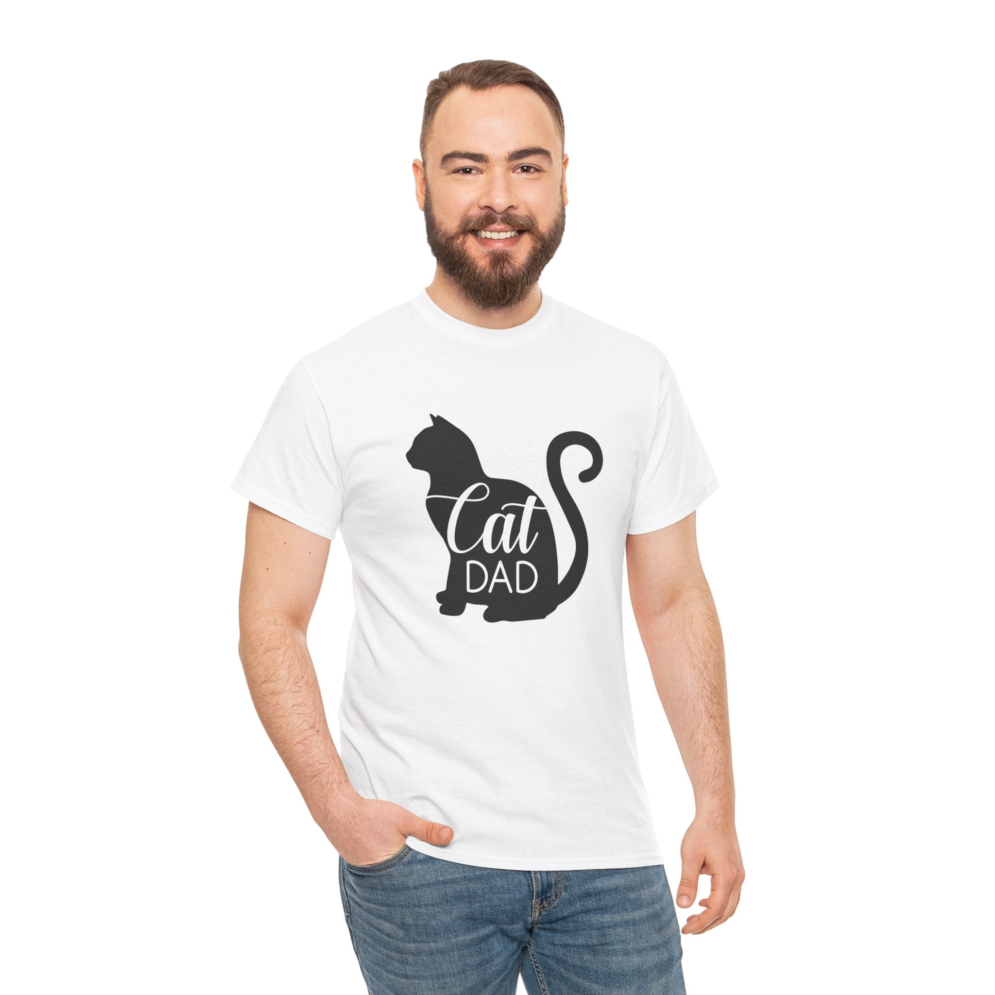 Men's Cat Dad Father Graphic Novelty Gift Tee