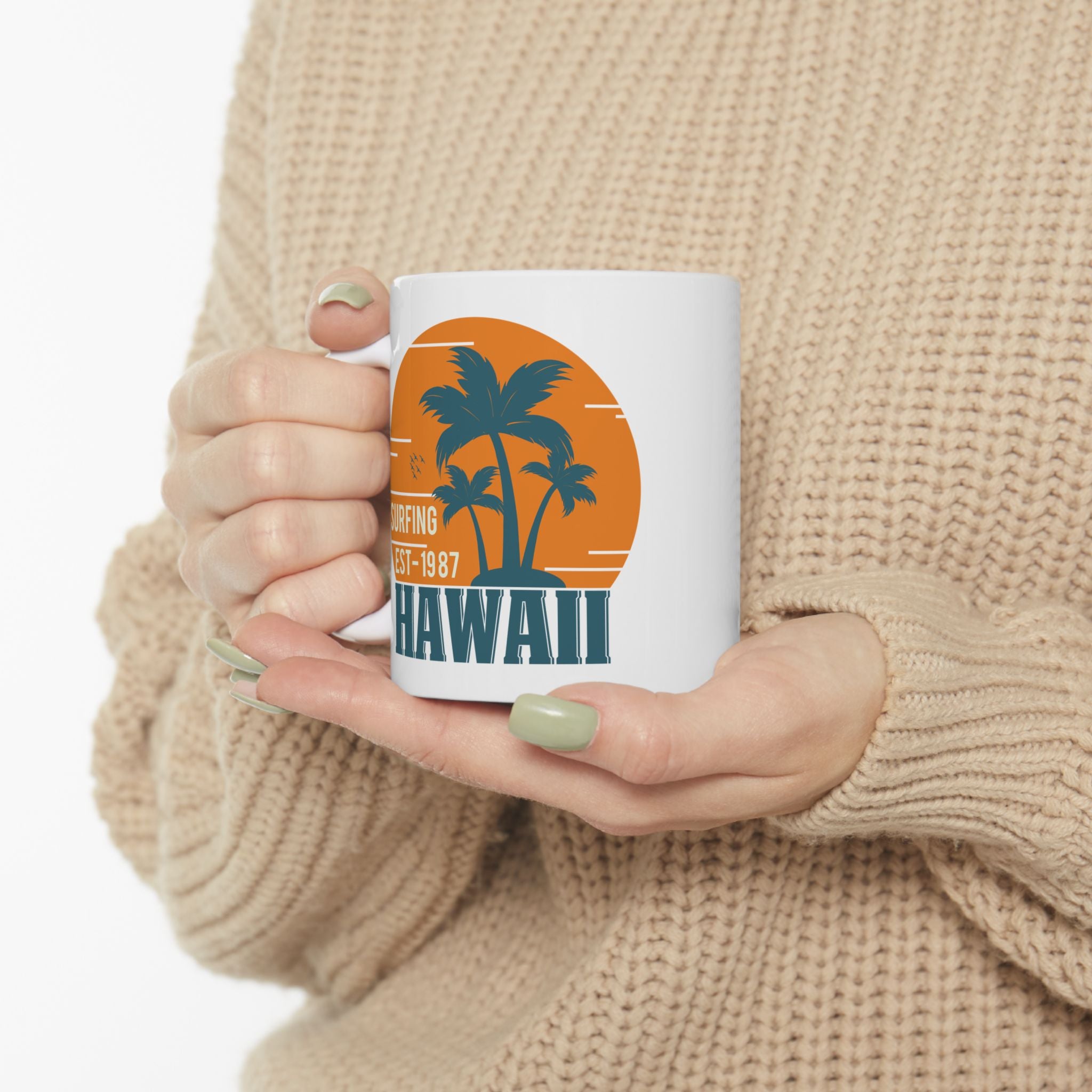 Surfing Hawaii Souvenir Gift Ceramic Mug