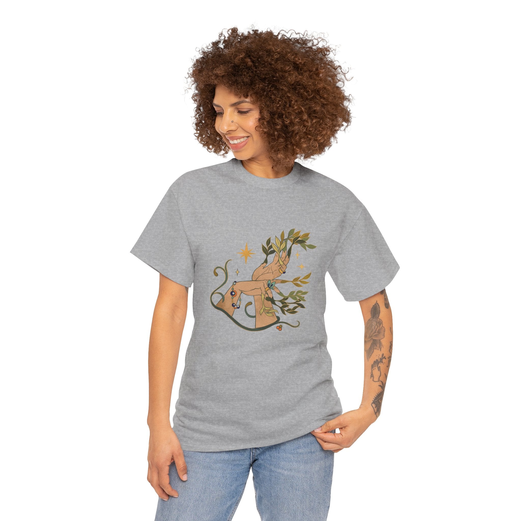 Bohohemian Plant Hands Unisex Graphic Novelty Shirt Tee