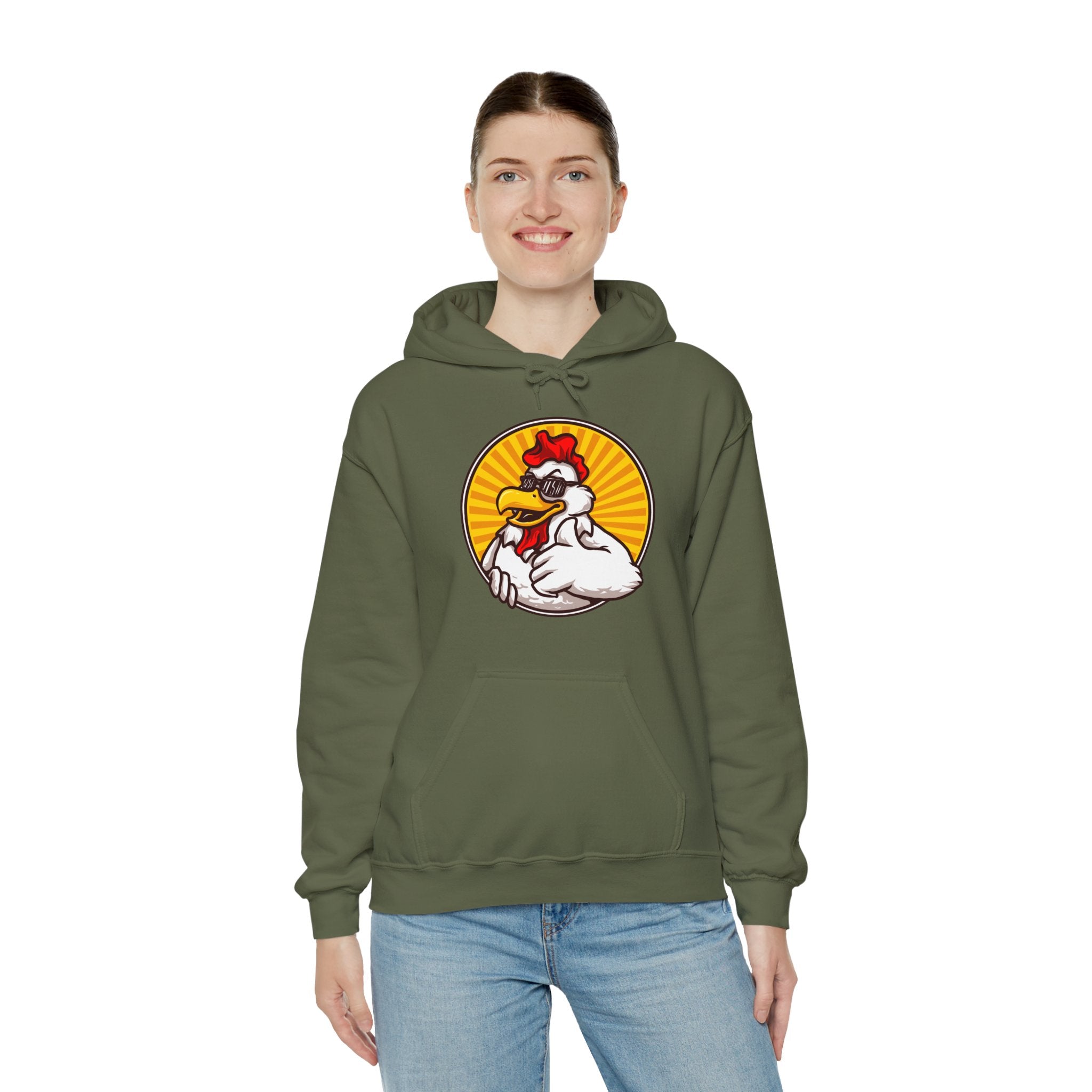 Funny Thumbs Up Chicken Unisex Graphic Novelty Hoodie