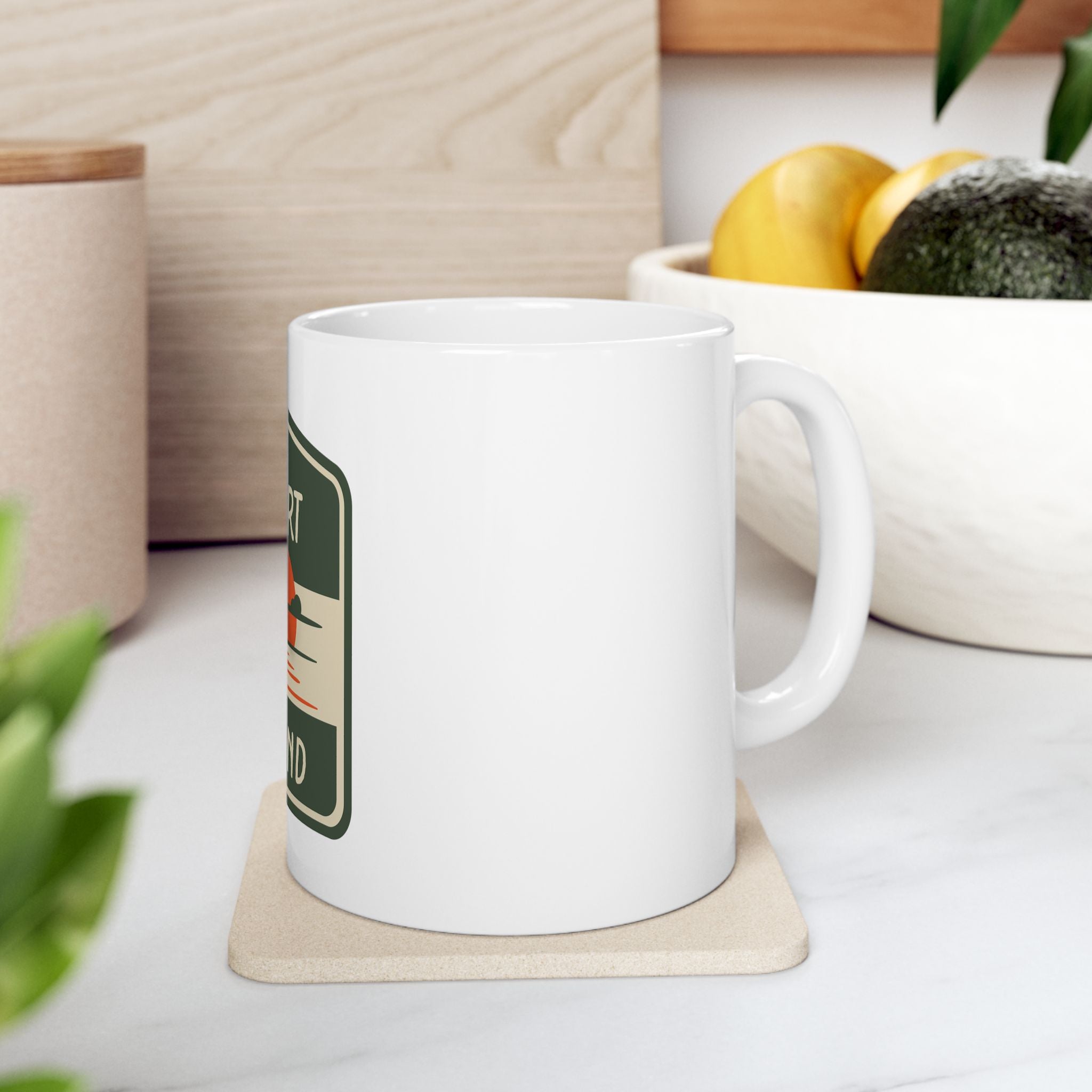 Resort Island Retro Graphic Novelty Ceramic Coffee Mug