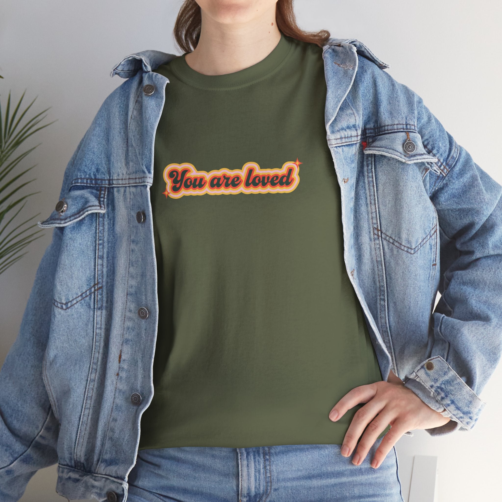 You Are Loved Cute Retro Font Unisex Graphic Novelty Shirt Tee