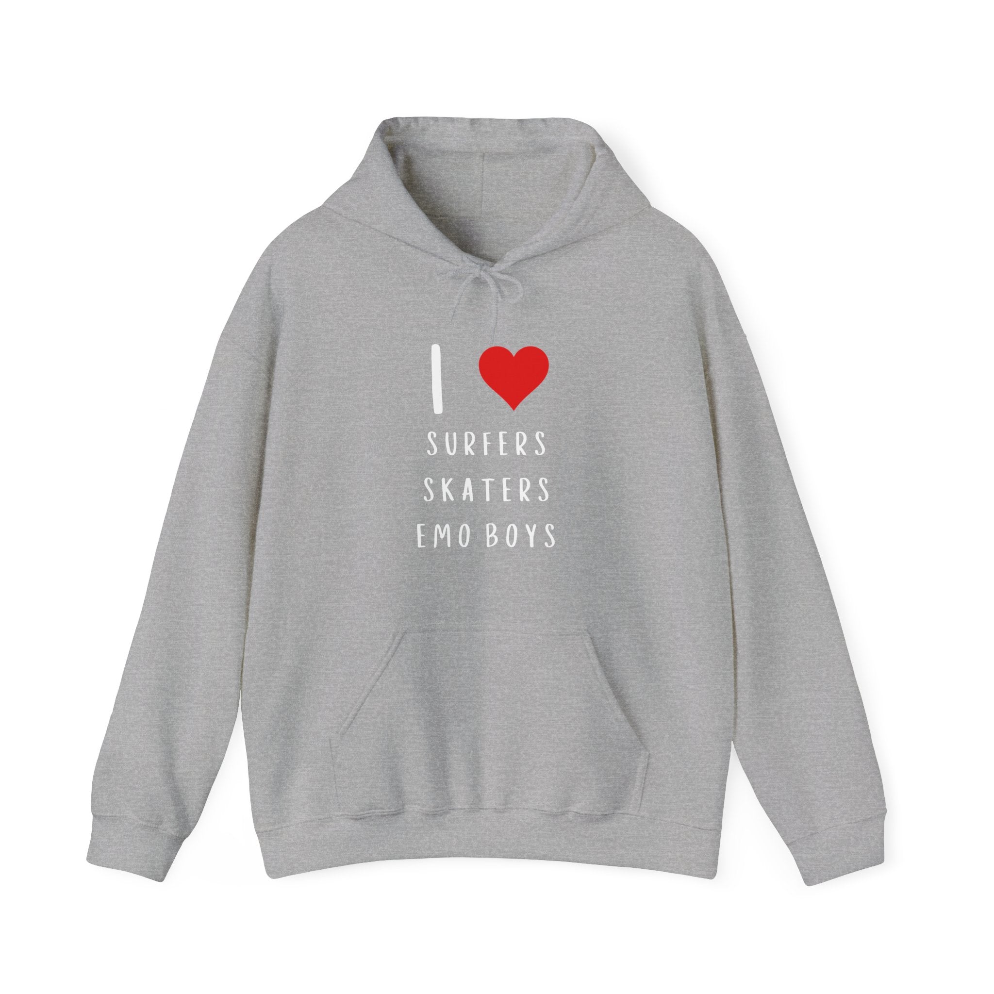 Funny Women's I Love Surfers Skaters Emo Boys Graphic Novelty Hoodie