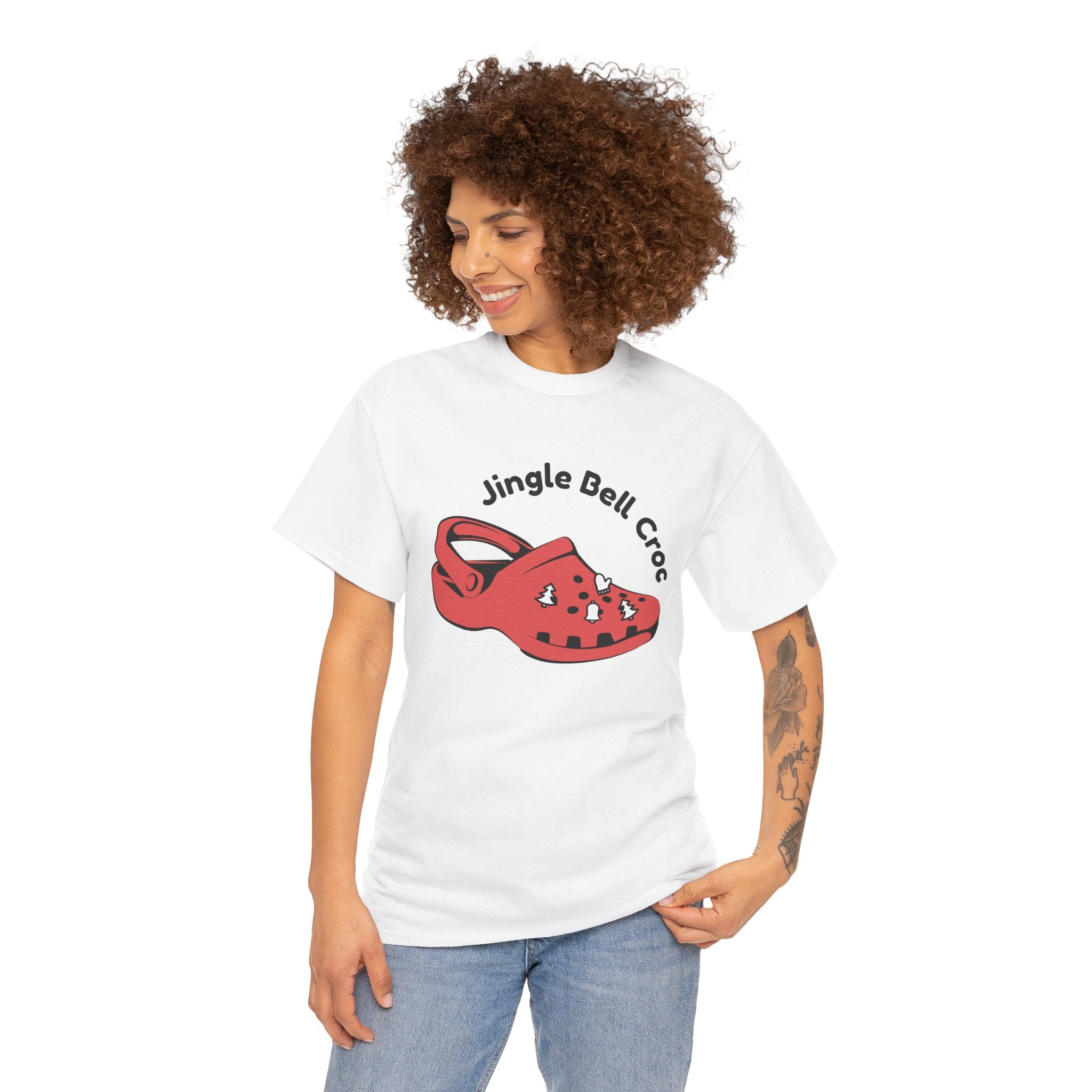 Funny Christmas Holiday Jingle Bell Croc Unisex Tee T-Shirt