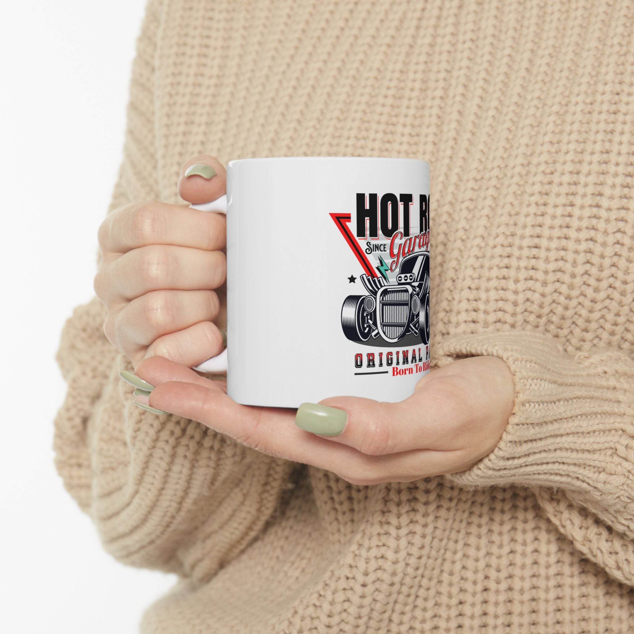 Old-School Hot Rod Muscle Car Mechanic Novelty Ceramic Coffee Mug