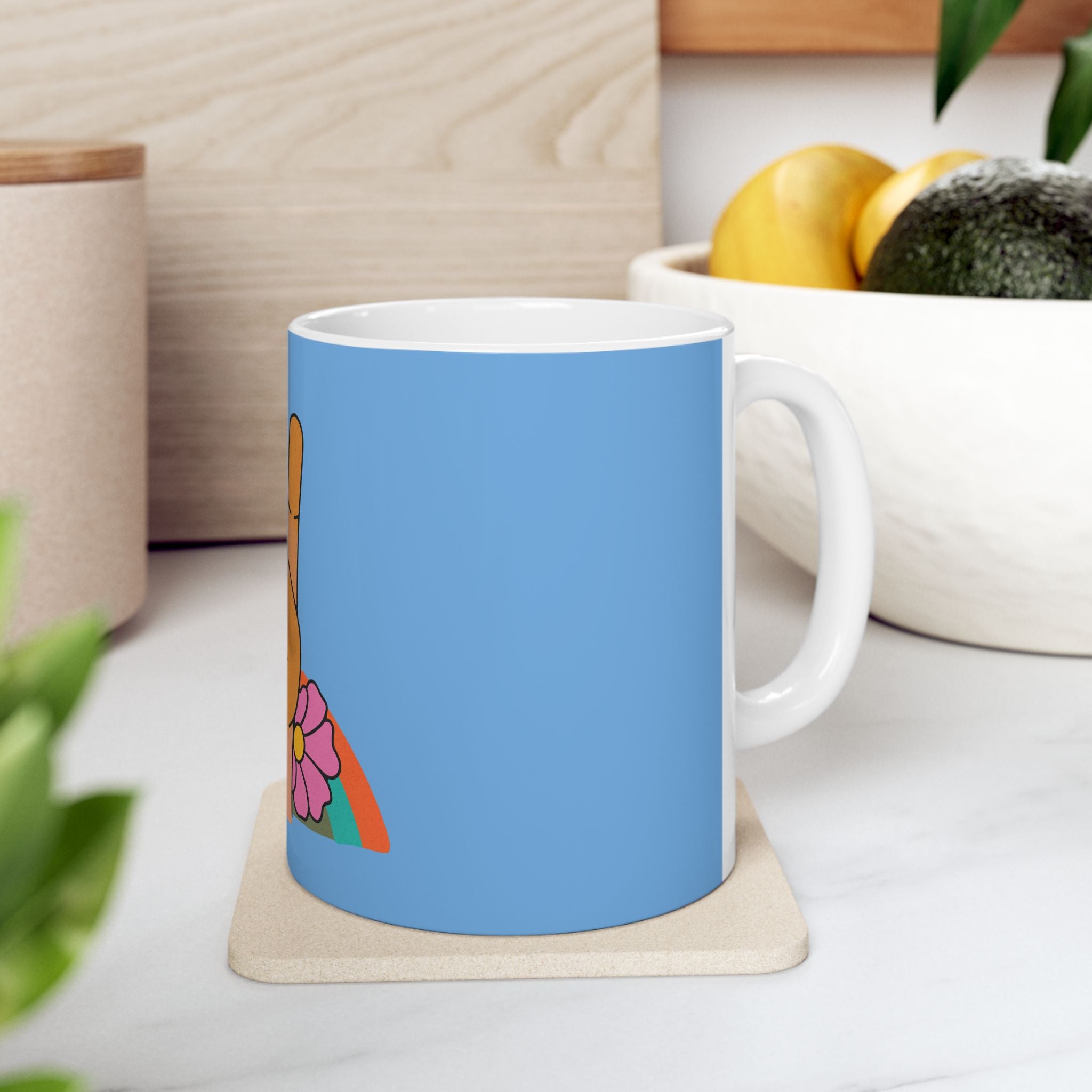 Cute Retro Peace Sign Hippie Ceramic Coffee Mug