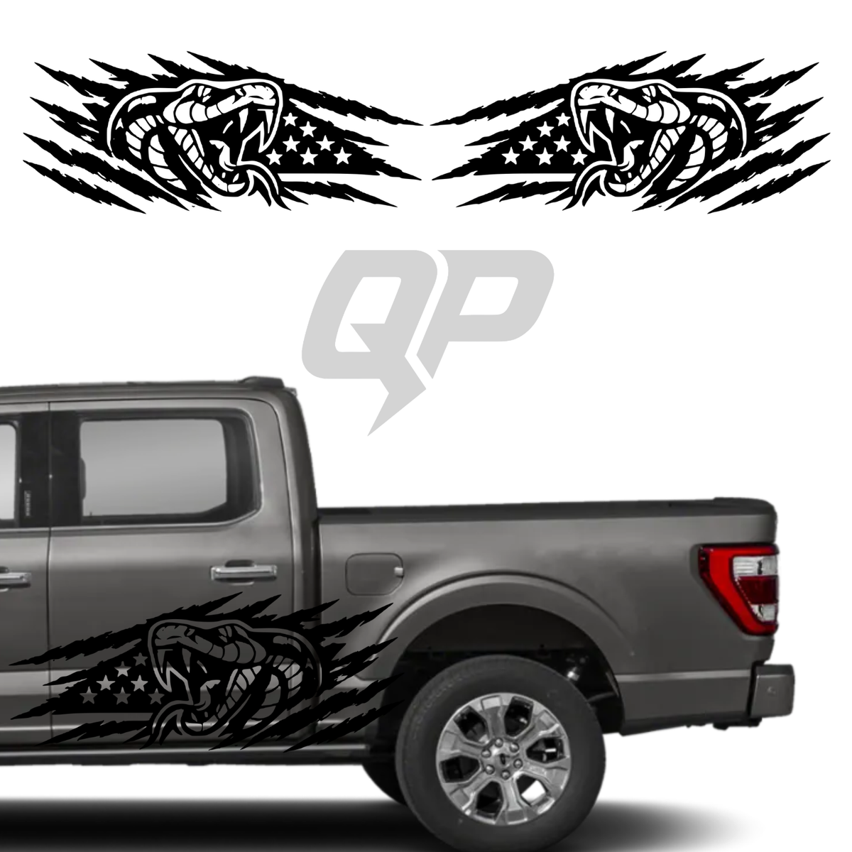 Ford F-150 Snake American Flag Claw Scratch Decal Kit