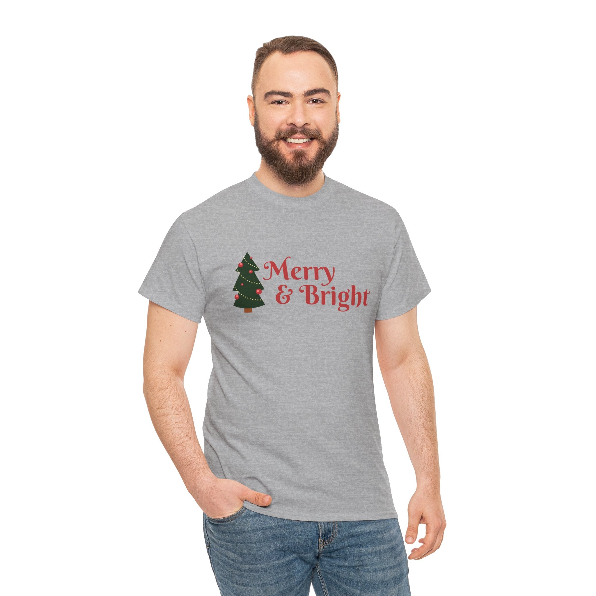 Cute Christmas Holiday Merry & Bright Unisex Tee T-Shirt