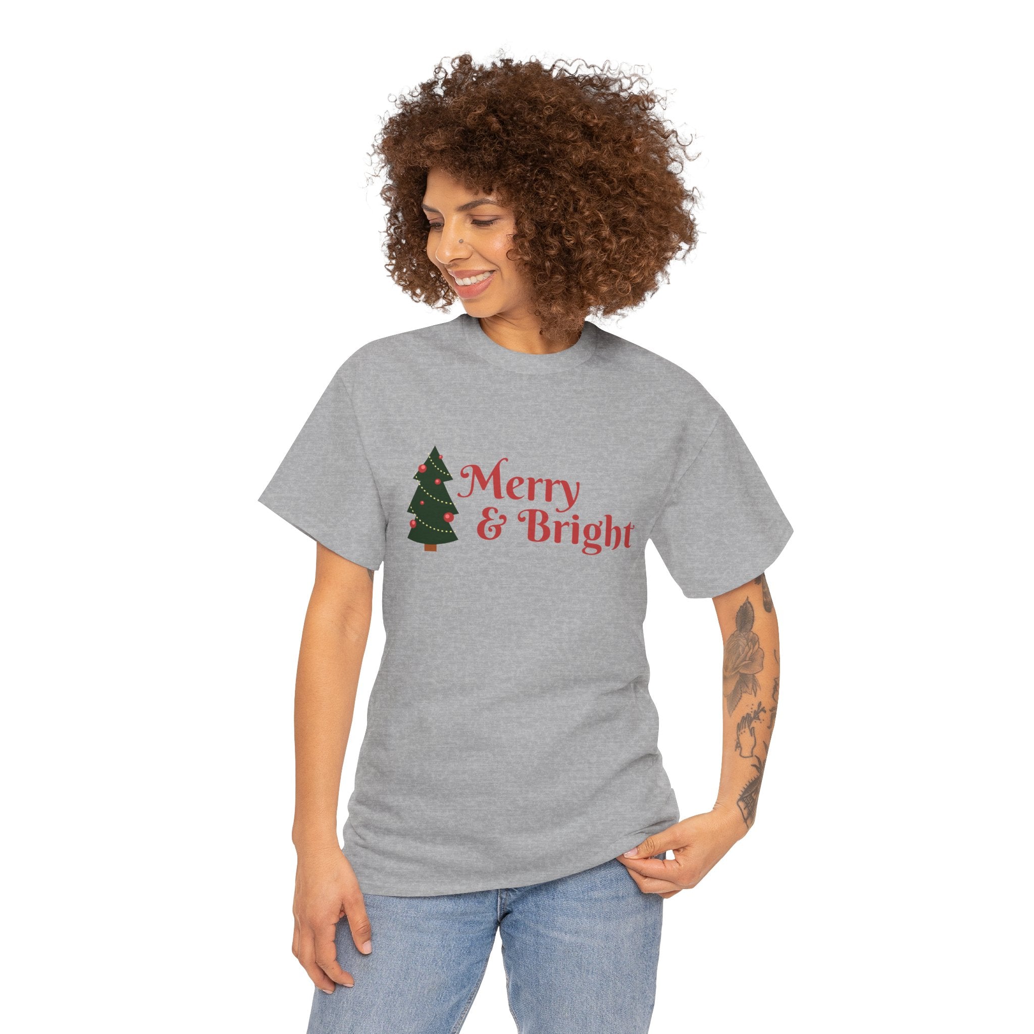 Cute Christmas Holiday Merry & Bright Unisex Tee T-Shirt