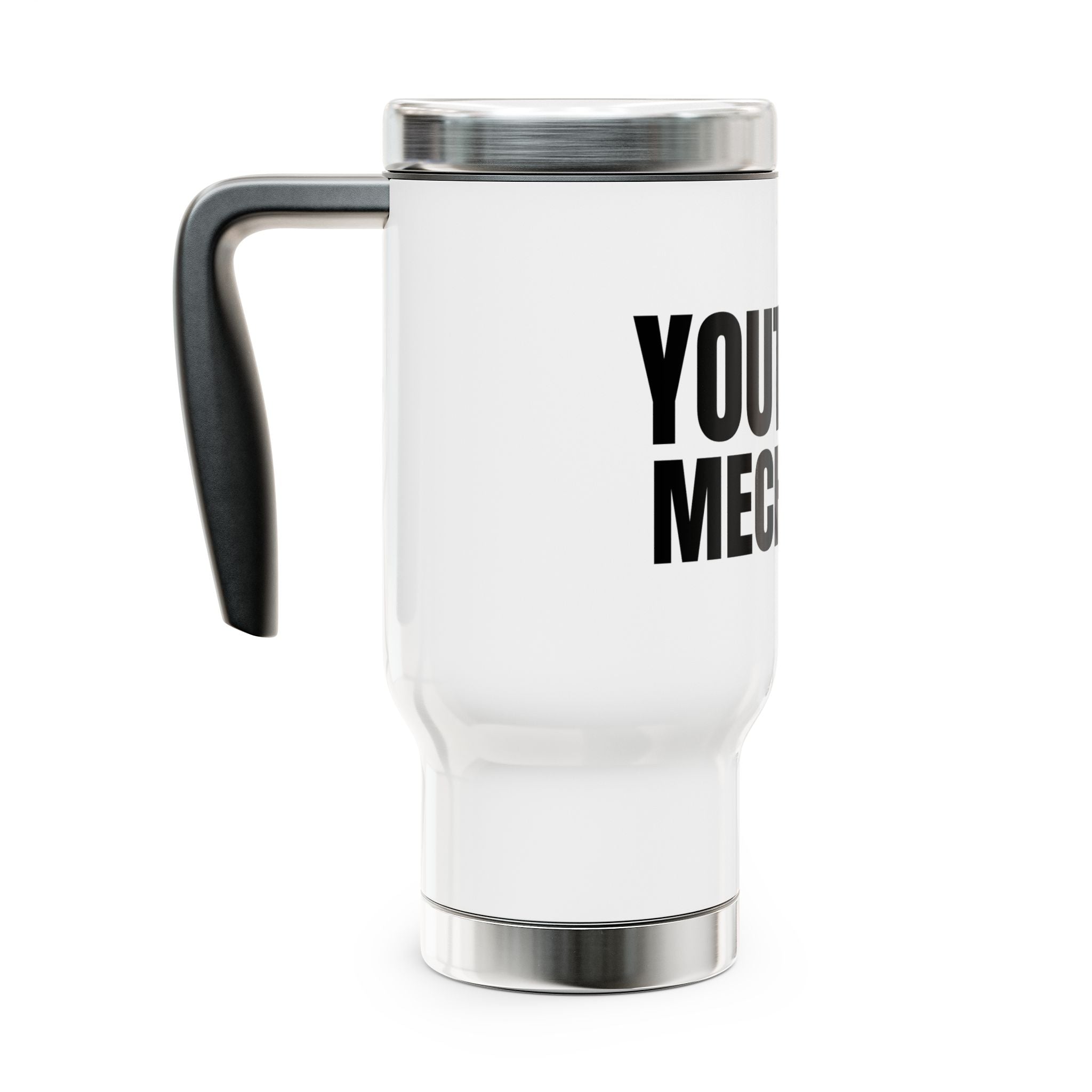 Funny Youtube Certified Mechanic Stainless Steel Travel Mug with Handle, 14oz