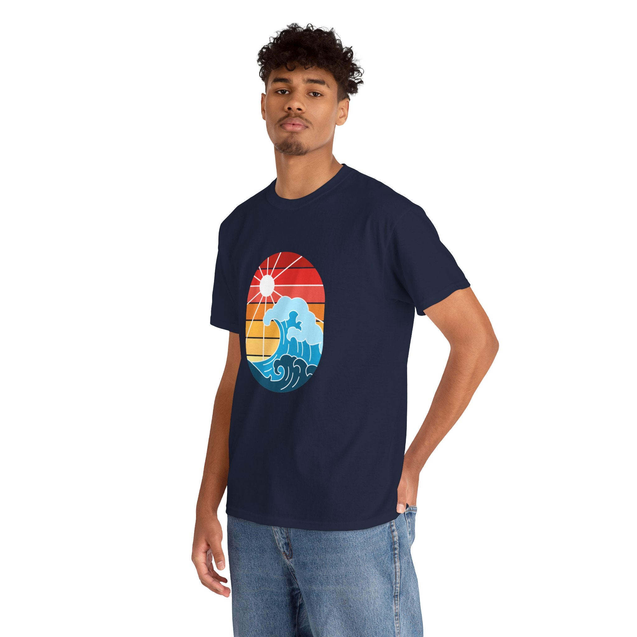 Wave Ocean Sunset Unisex Graphic Novelty Shirt Tee