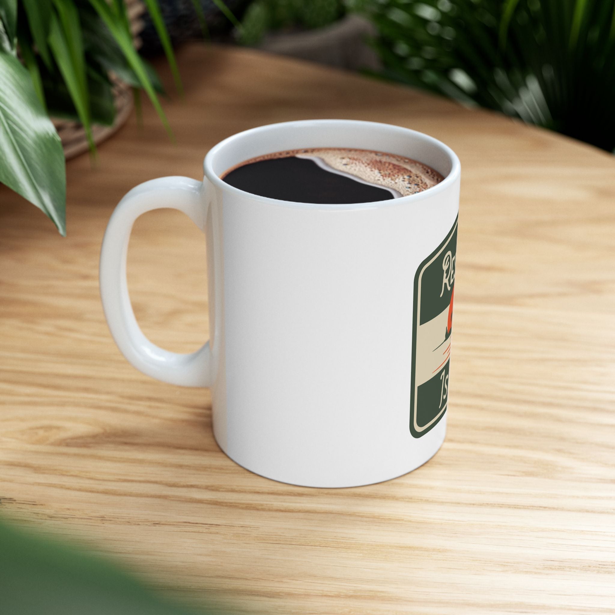 Resort Island Retro Graphic Novelty Ceramic Coffee Mug