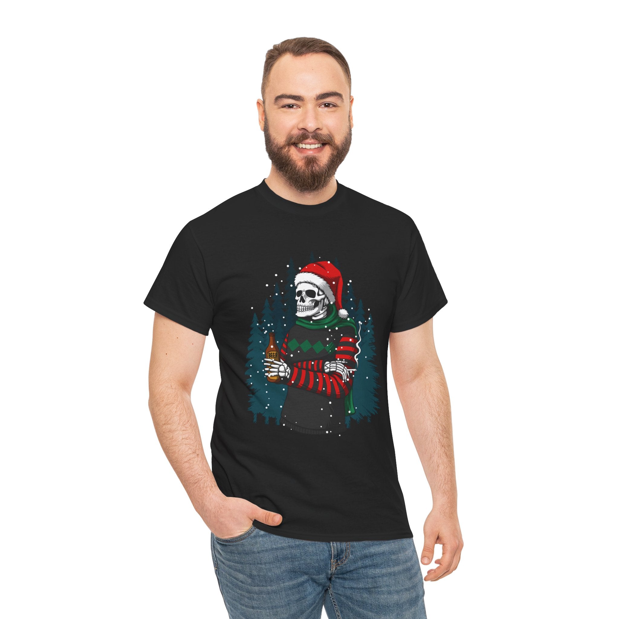 Christmas Skeleton Skull Santa Holiday Unisex T-Shirt