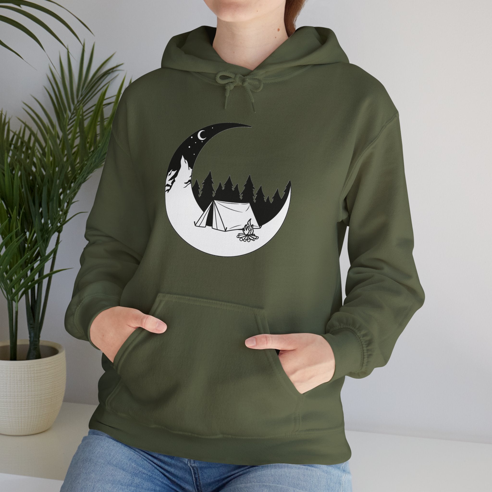 Outdoor Camping Moon Unisex Hoodie